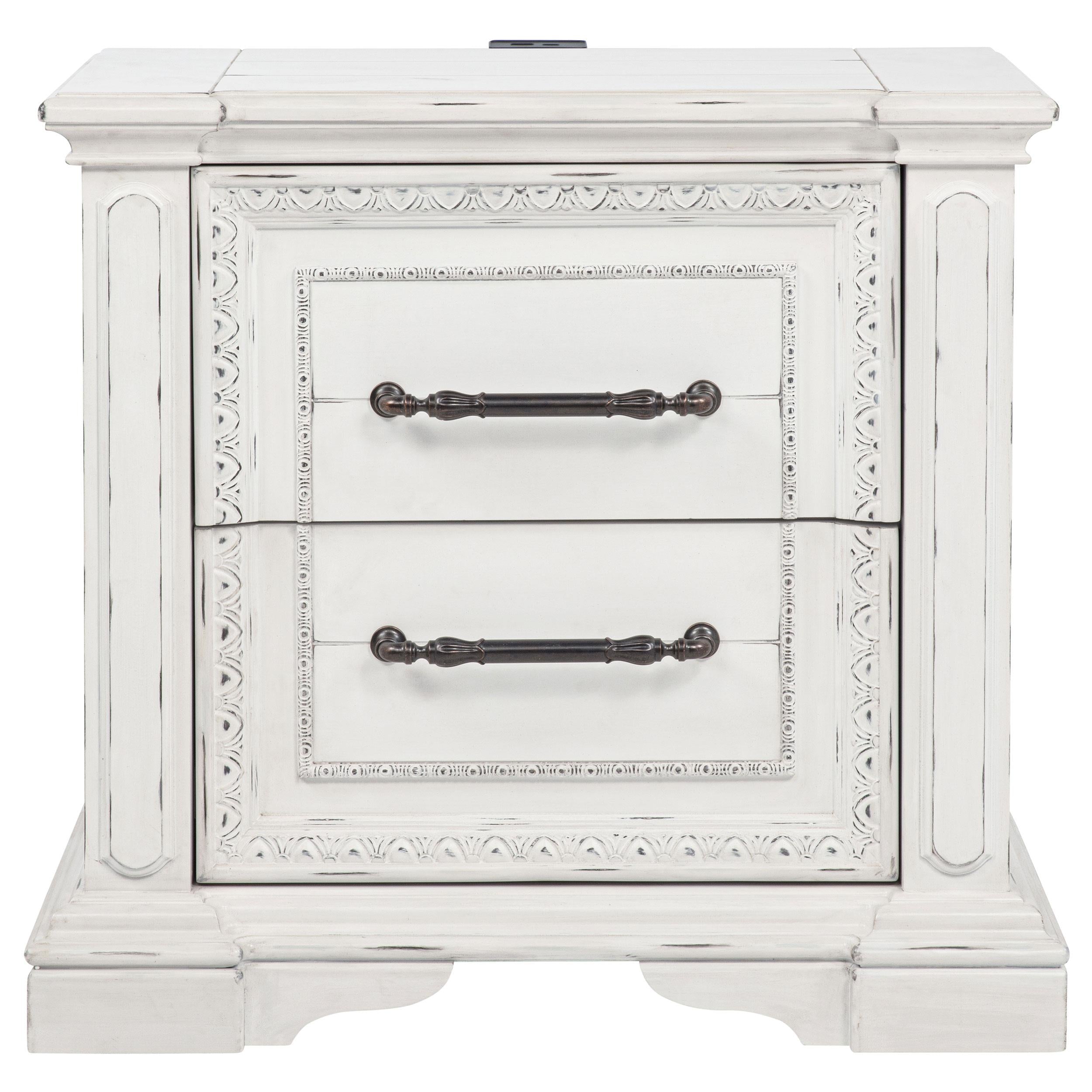 McKinney 2-drawer Nightstand with Dual USB Vintage White - 215872