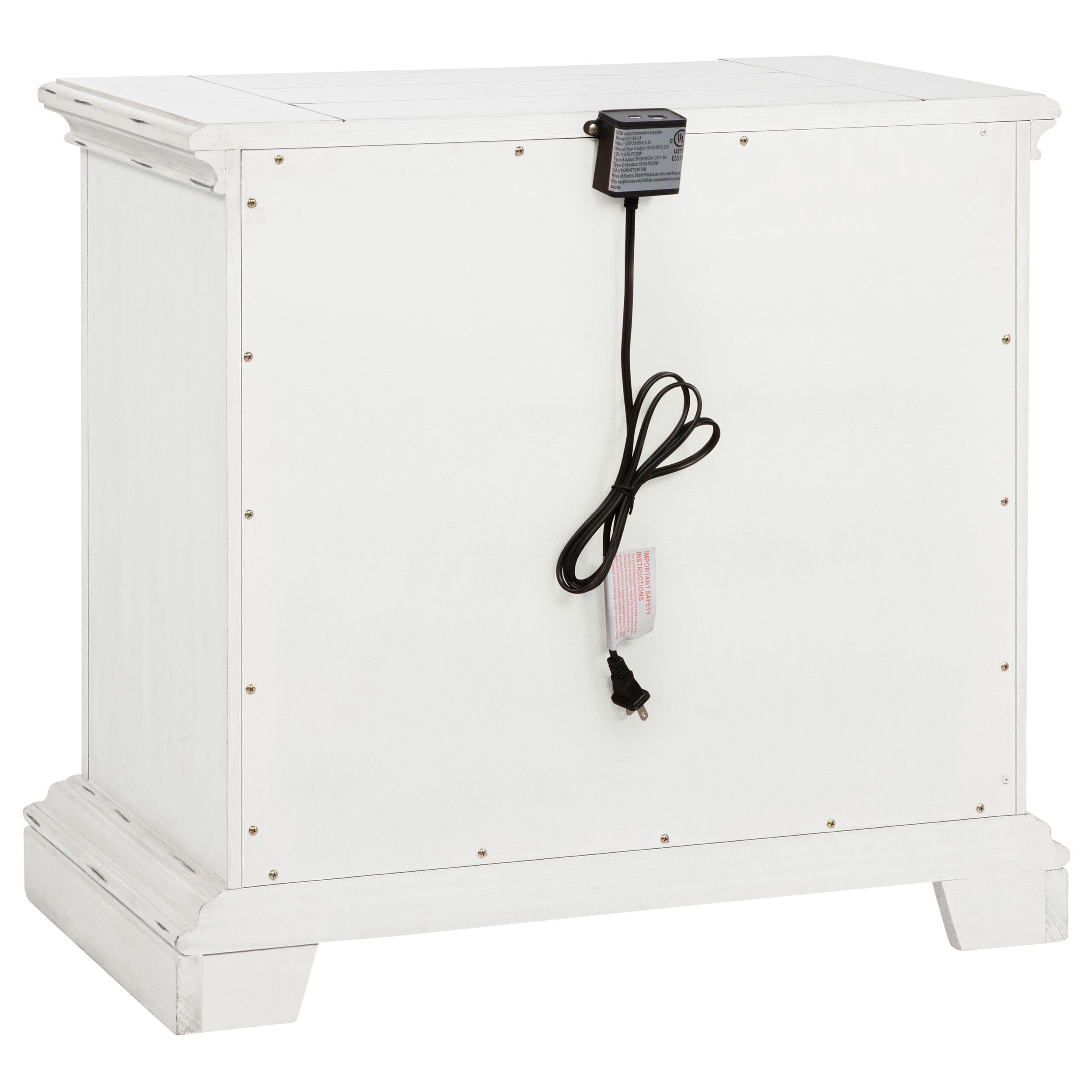 McKinney 2-drawer Nightstand with Dual USB Vintage White - 215872