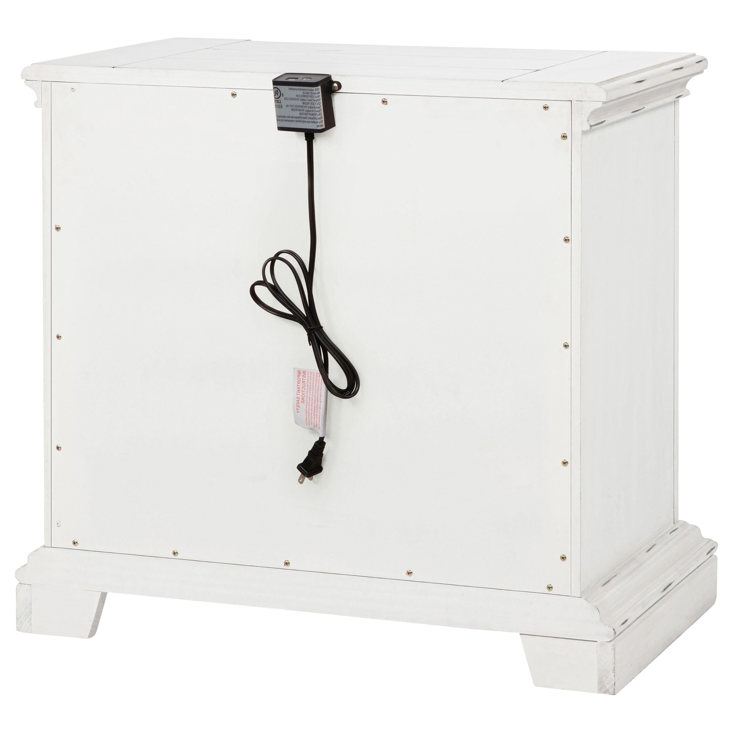 McKinney 2-drawer Nightstand with Dual USB Vintage White - 215872