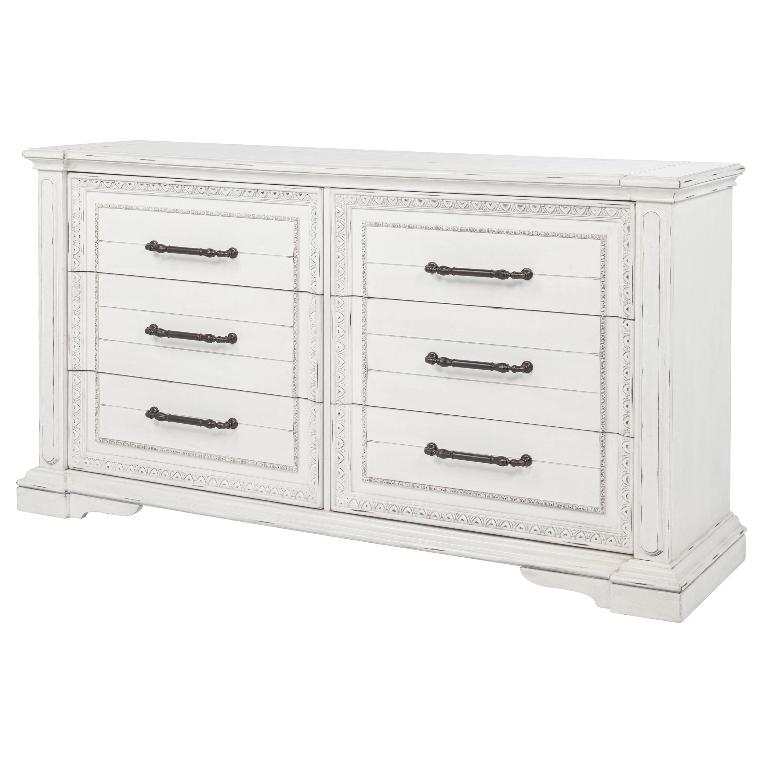 McKinney 6-drawer Bedroom Dresser Cabinet Vintage White - 215873