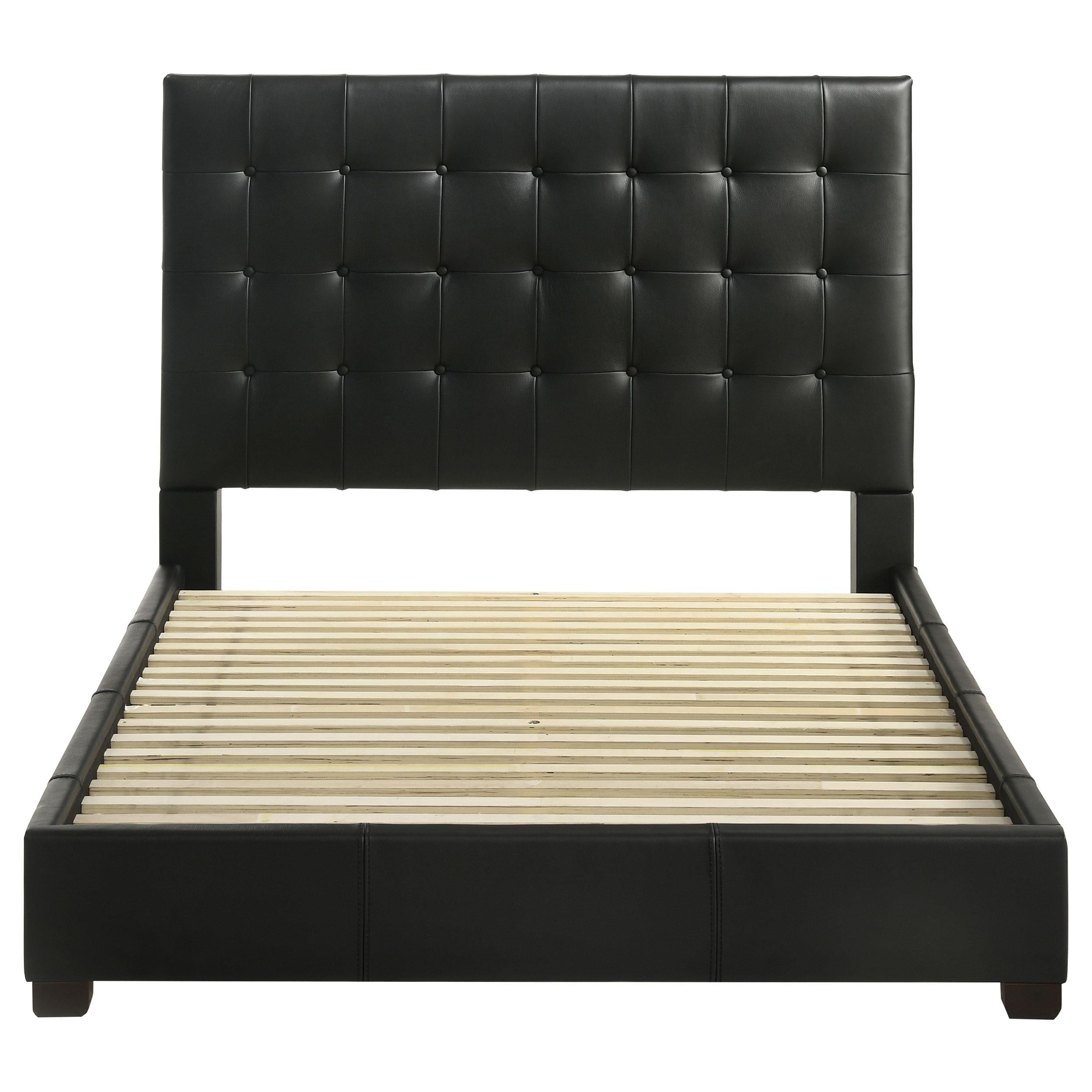 Medley Genuine Leather Eastern King Platform Bed Black - 315911BLKKE