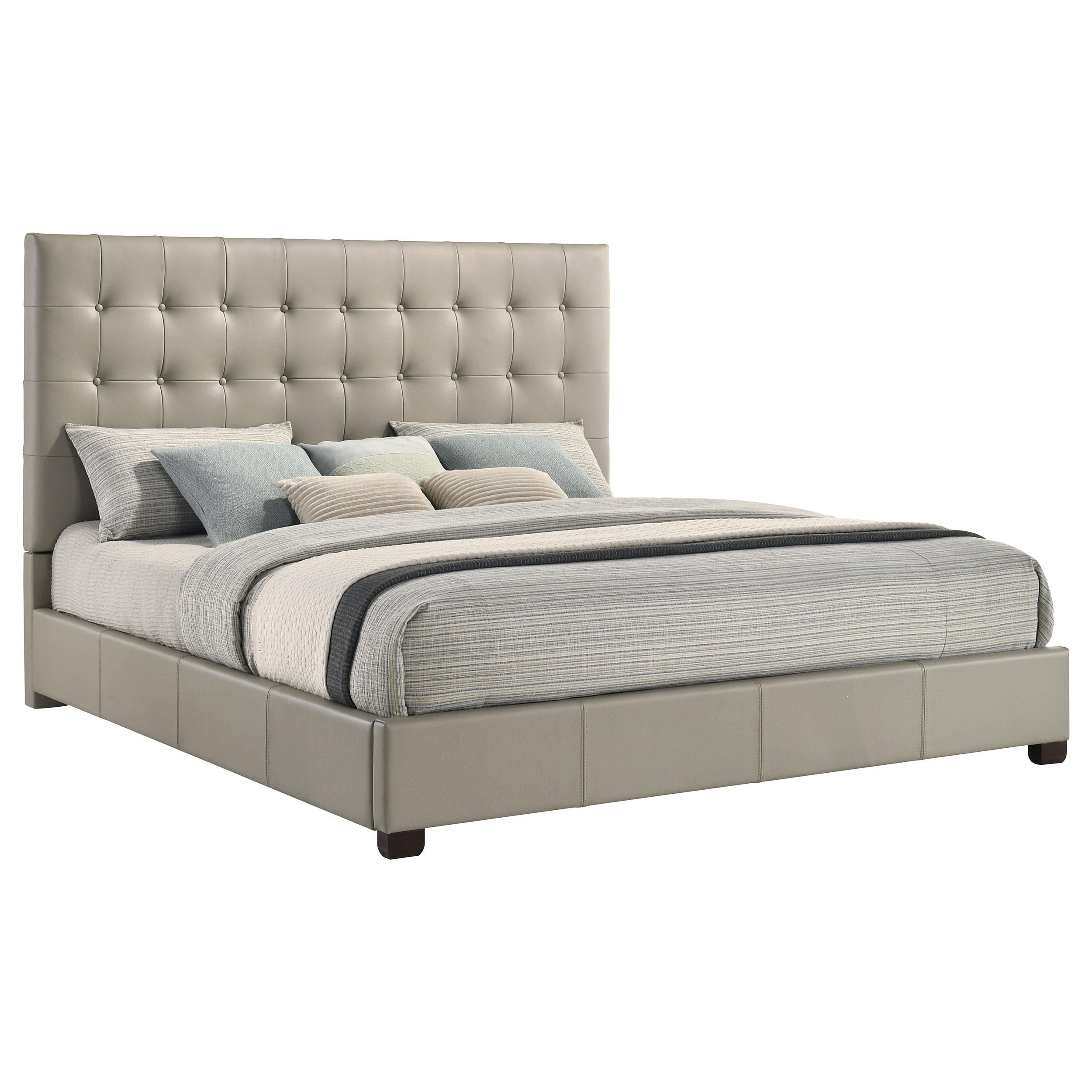 Medley Genuine Leather Eastern King Platform Bed Tan - 315911TANKE