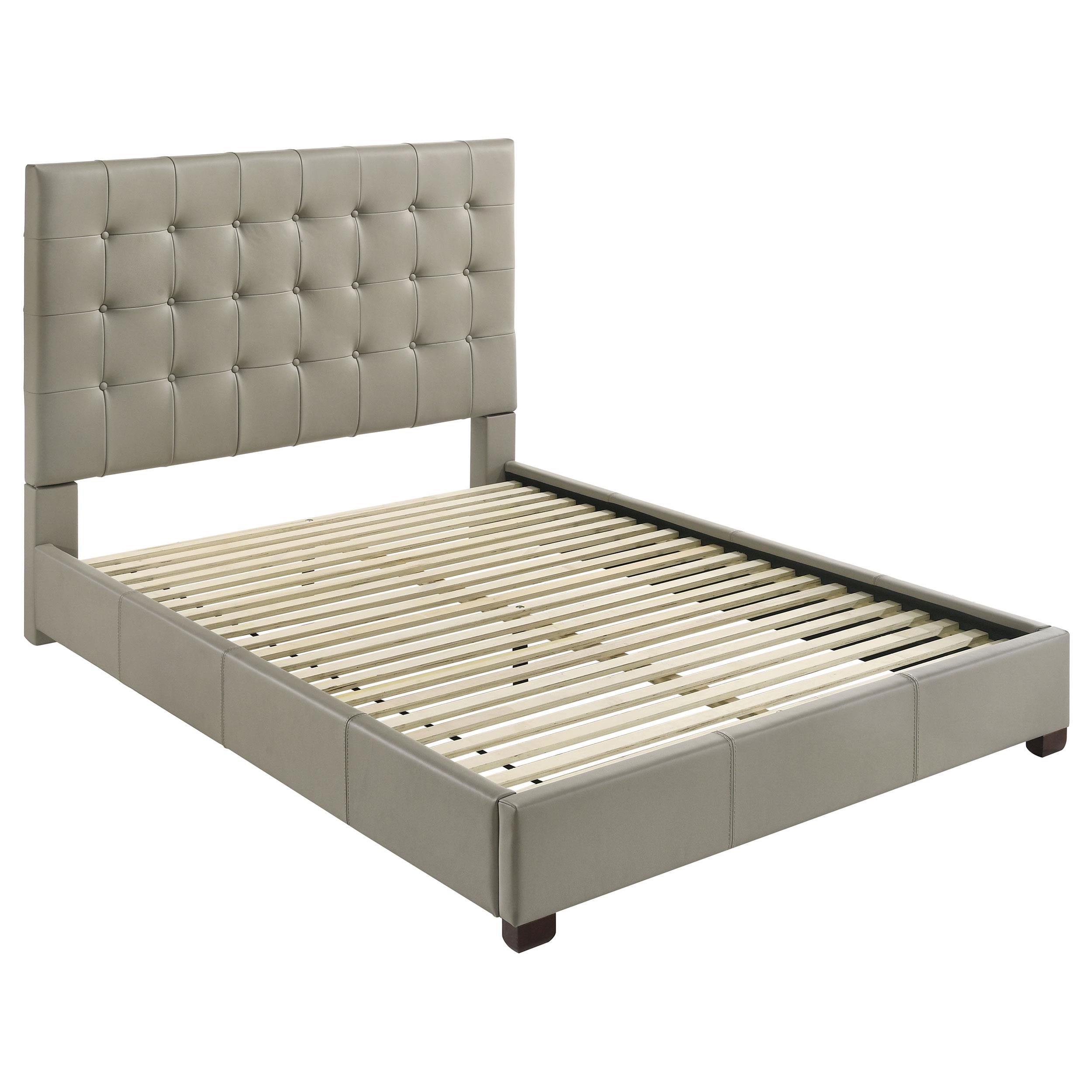 Medley Genuine Leather Queen Panel Platform Bed Tan - 315911TANQ