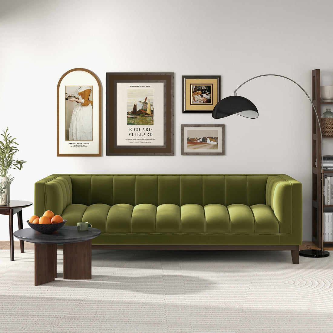 Melissa Mid-Century Green Velvet Modern Sofa - SOF00402202