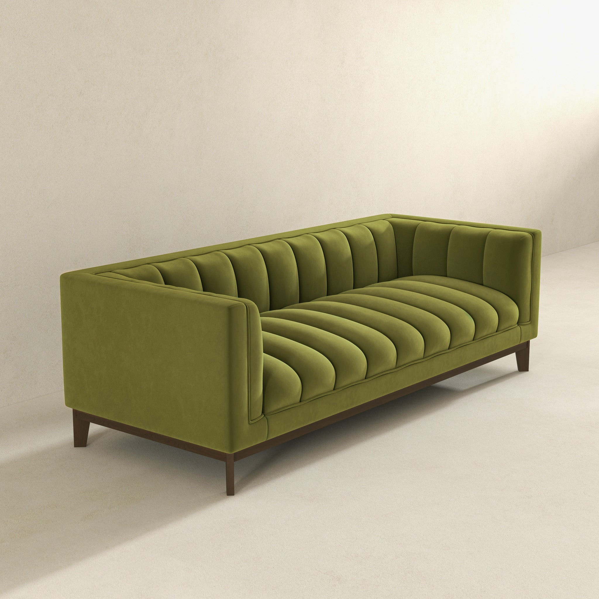 Melissa Mid-Century Green Velvet Modern Sofa - SOF00402202