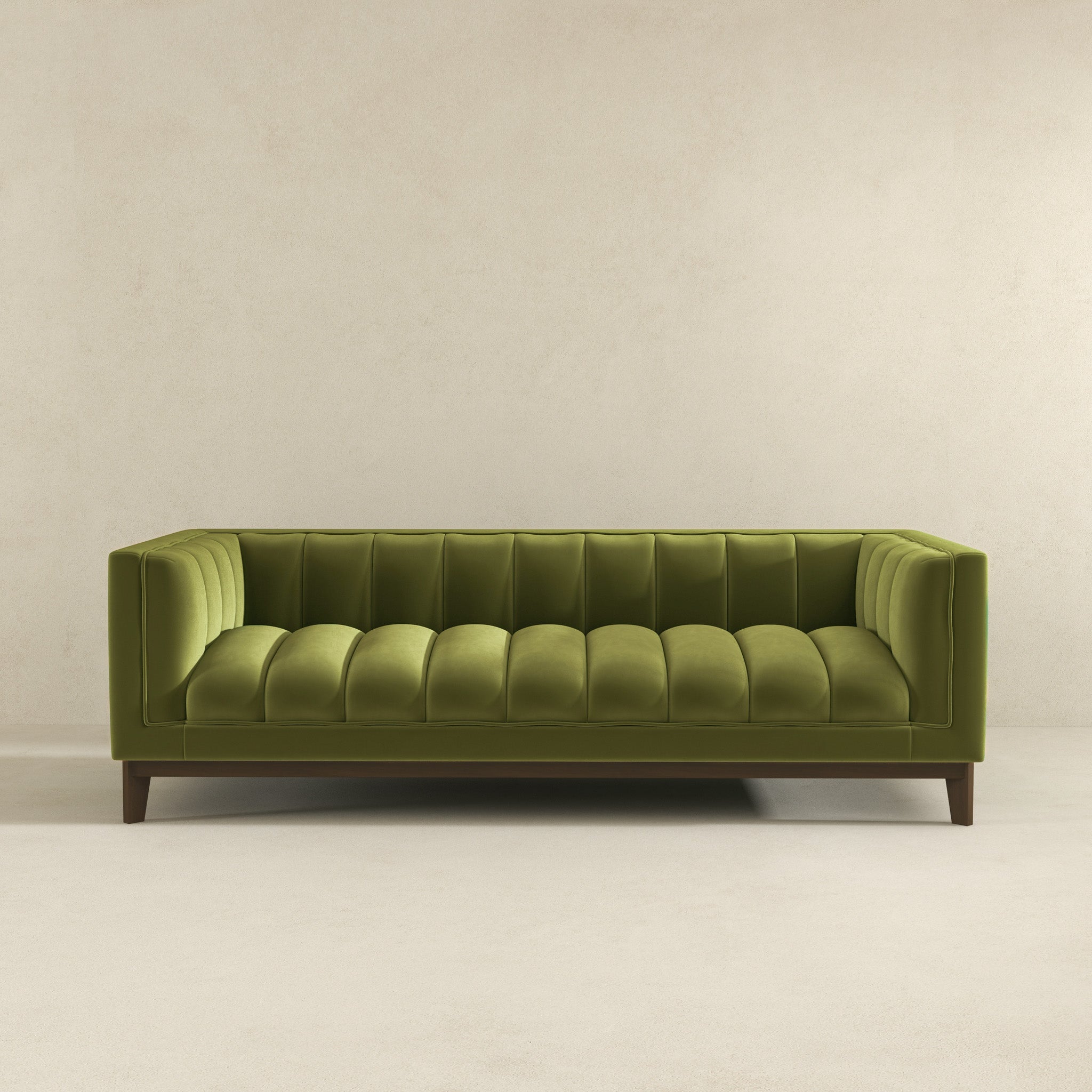 Melissa Mid-Century Green Velvet Modern Sofa - SOF00402202