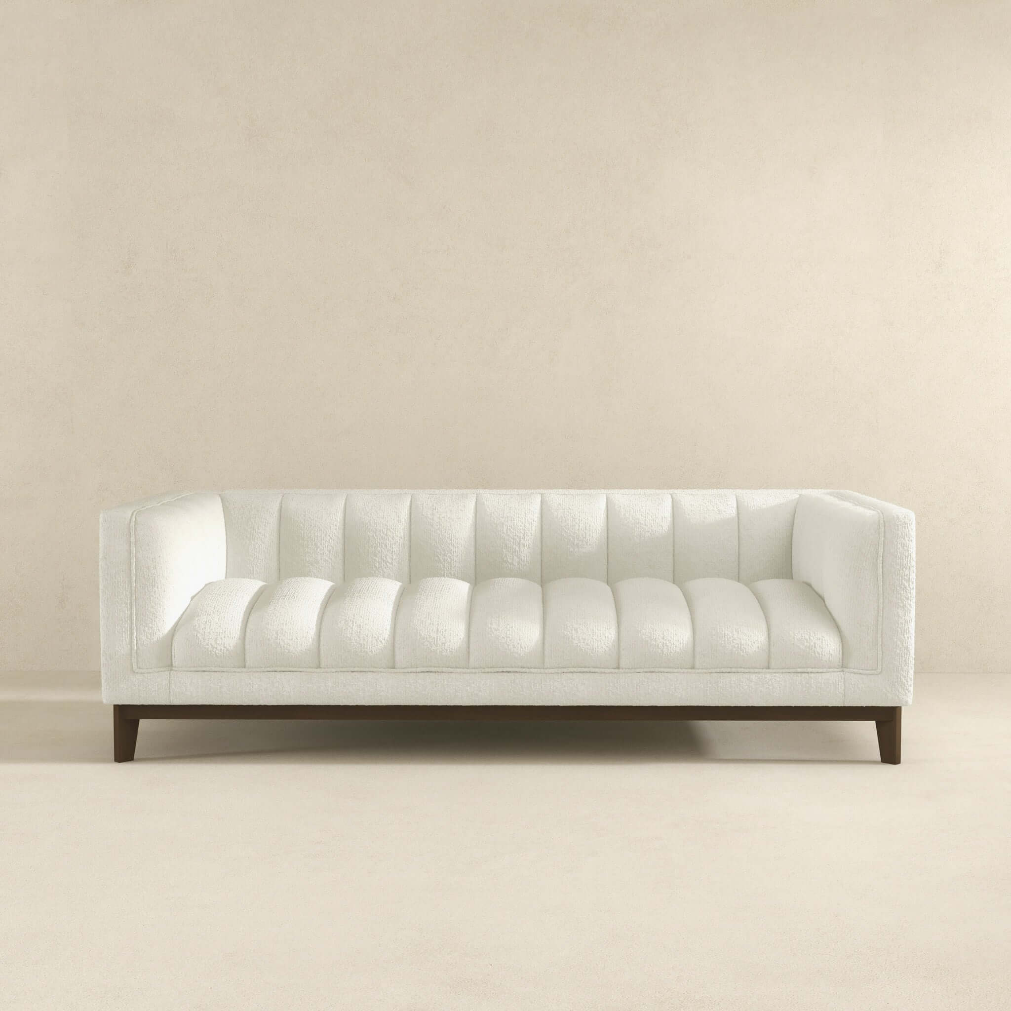 Melissa Mid-Century White Boucle Modern Sofa - SOF00402201
