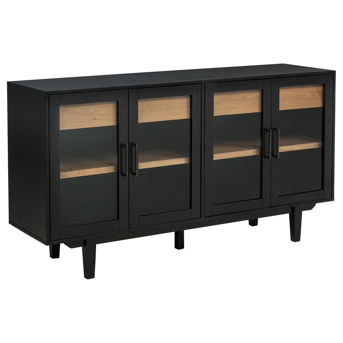 Middleton 4-door Sideboard Server with Dual Drawers Black - 108545BLK