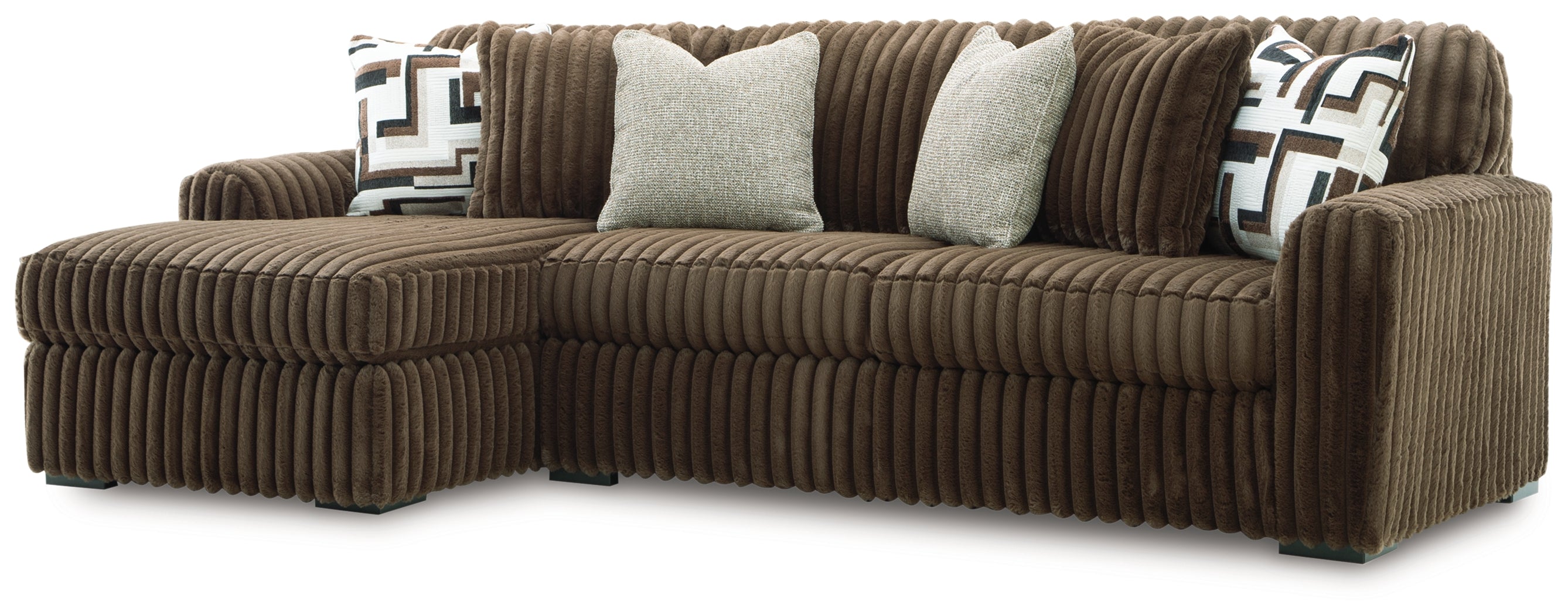 Midnight-Madness Chocolate 2-Piece Sectional Sofa with Chaise - 98104S1