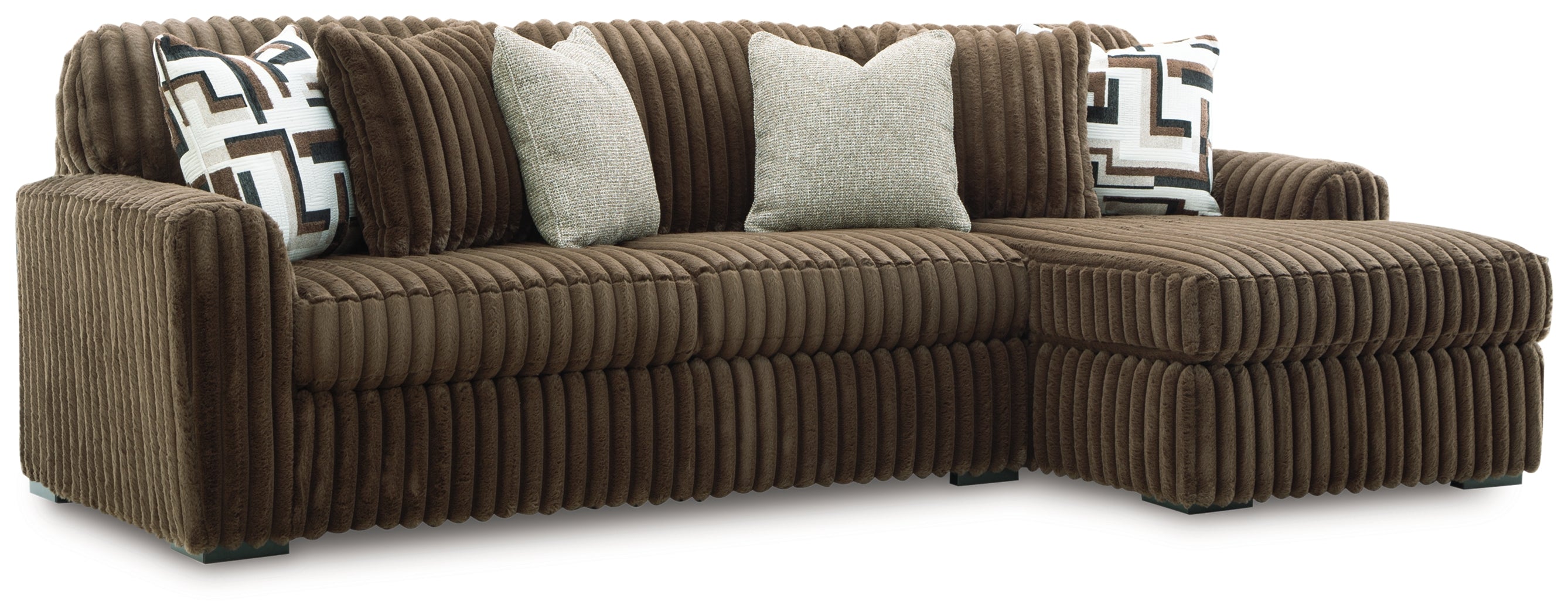 Midnight-Madness Chocolate 2-Piece Sectional Sofa with Chaise - 98104S2