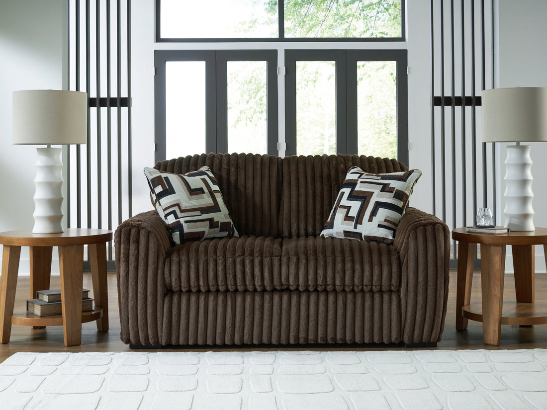 Midnight-Madness Chocolate Loveseat - 9810435