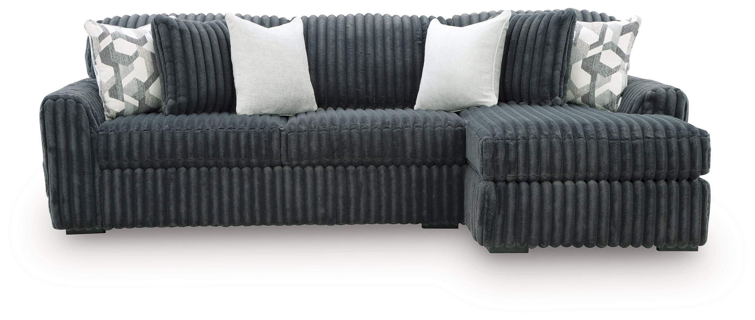 Midnight-Madness Gunmetal 2-Piece Sectional Sofa Chaise - 98105S3