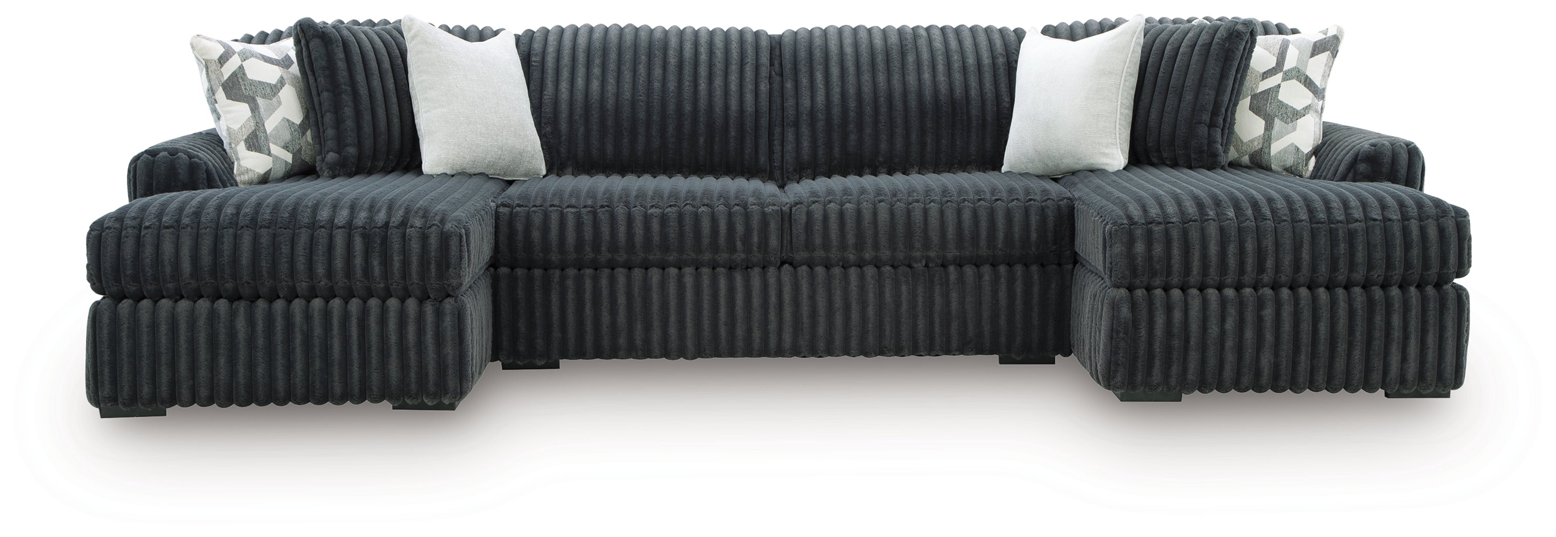 Midnight-Madness Gunmetal 3-Piece Double Chaise Sectional - 98105S7