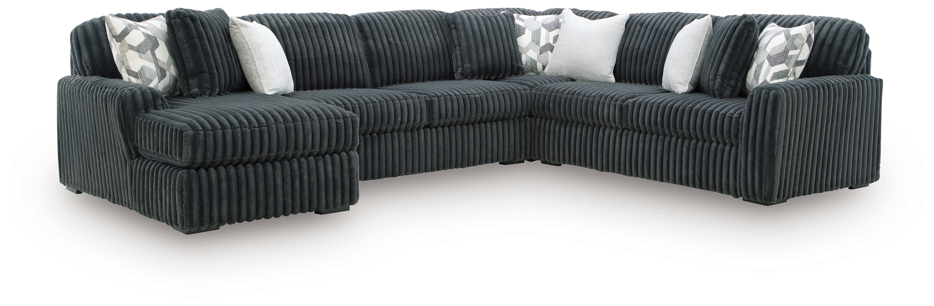 Midnight-Madness Gunmetal 4-Piece Sectional with Chaise - 98105S1