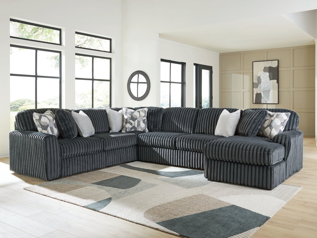 Midnight-Madness Gunmetal 4-Piece Sectional with Chaise - 98105S2
