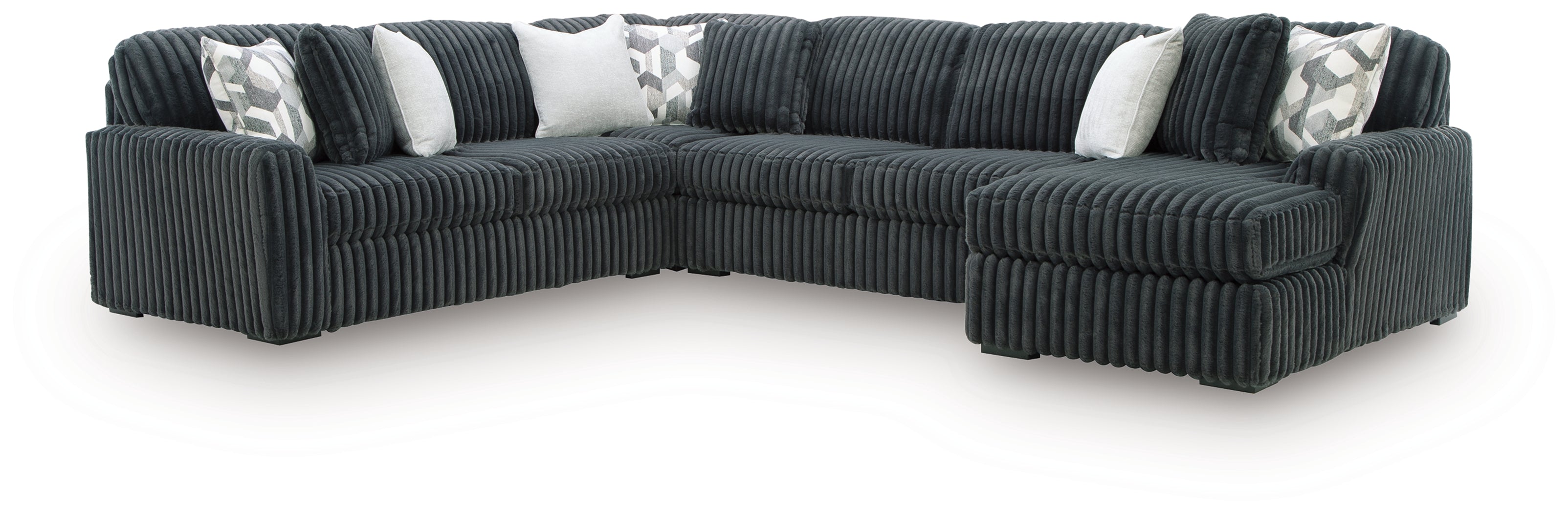 Midnight-Madness Gunmetal 4-Piece Sectional with Chaise - 98105S2
