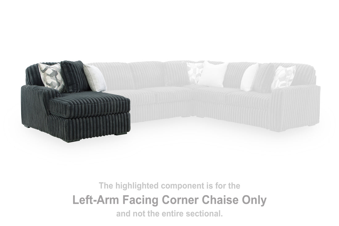 Midnight-Madness Gunmetal Left-Arm Facing Corner Chaise - 9810516