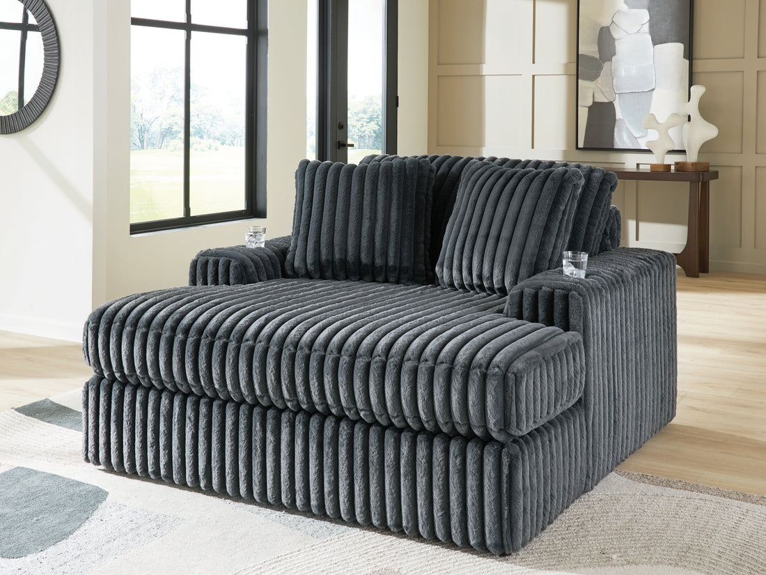 Midnight-Madness Gunmetal Oversized Chaise - 9810515
