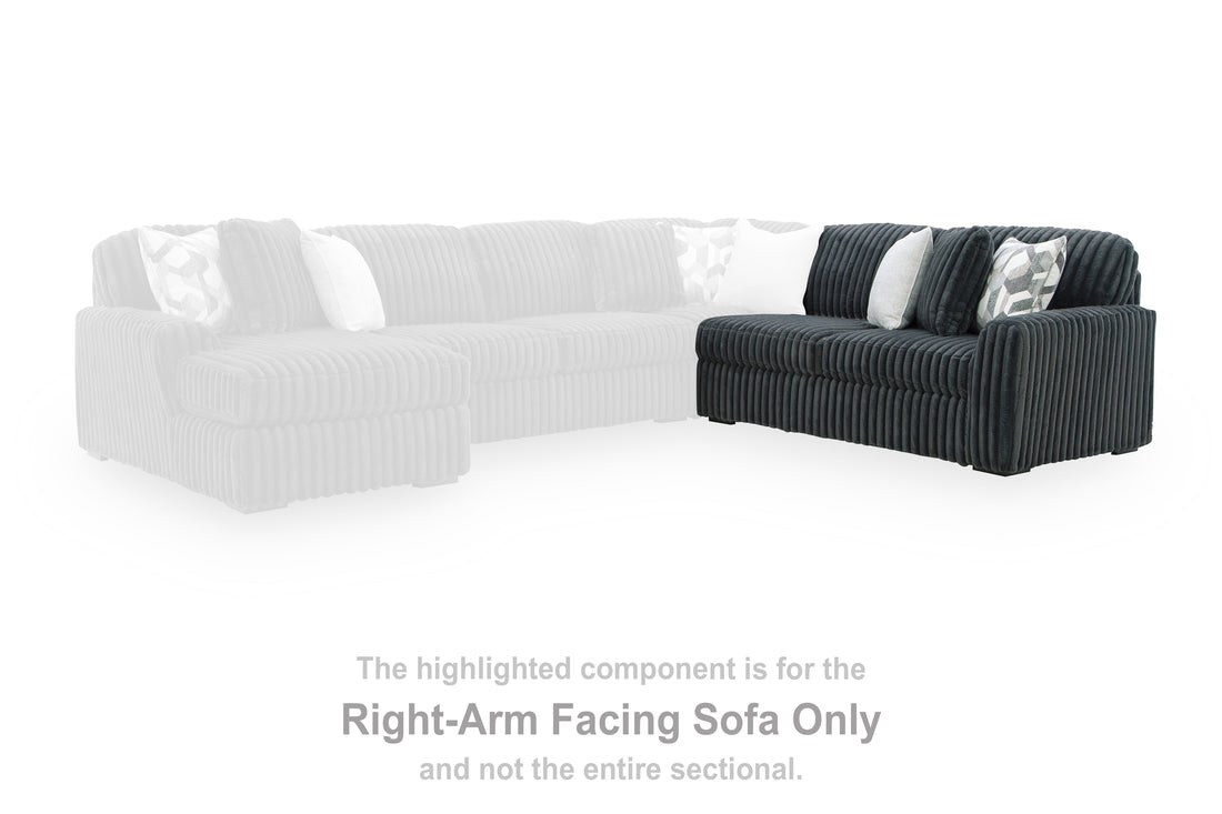 Midnight-Madness Gunmetal Right-Arm Facing Sofa - 9810567
