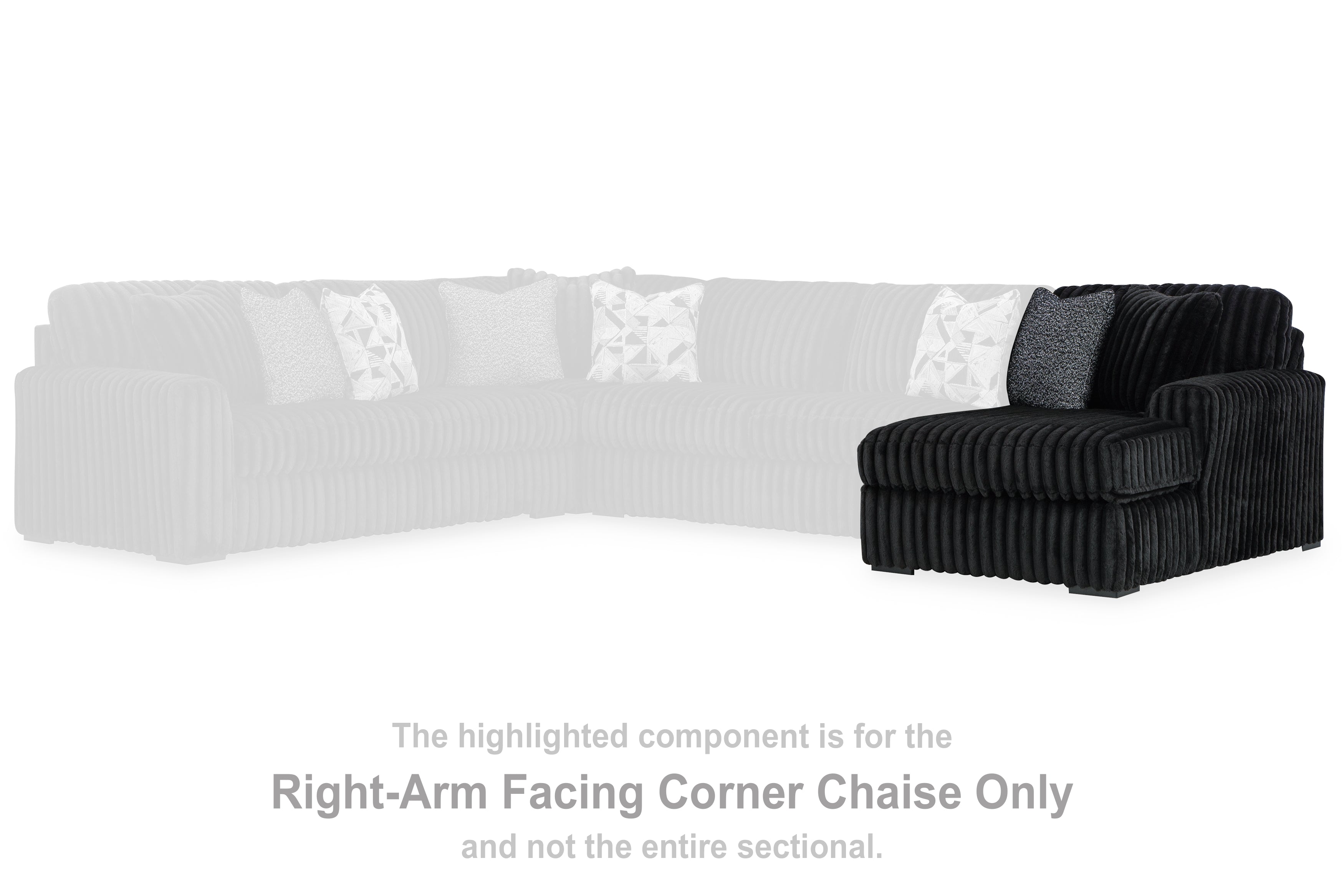 Midnight-Madness Onyx 4-Piece Sectional and Oversized Chaise - 98103U2