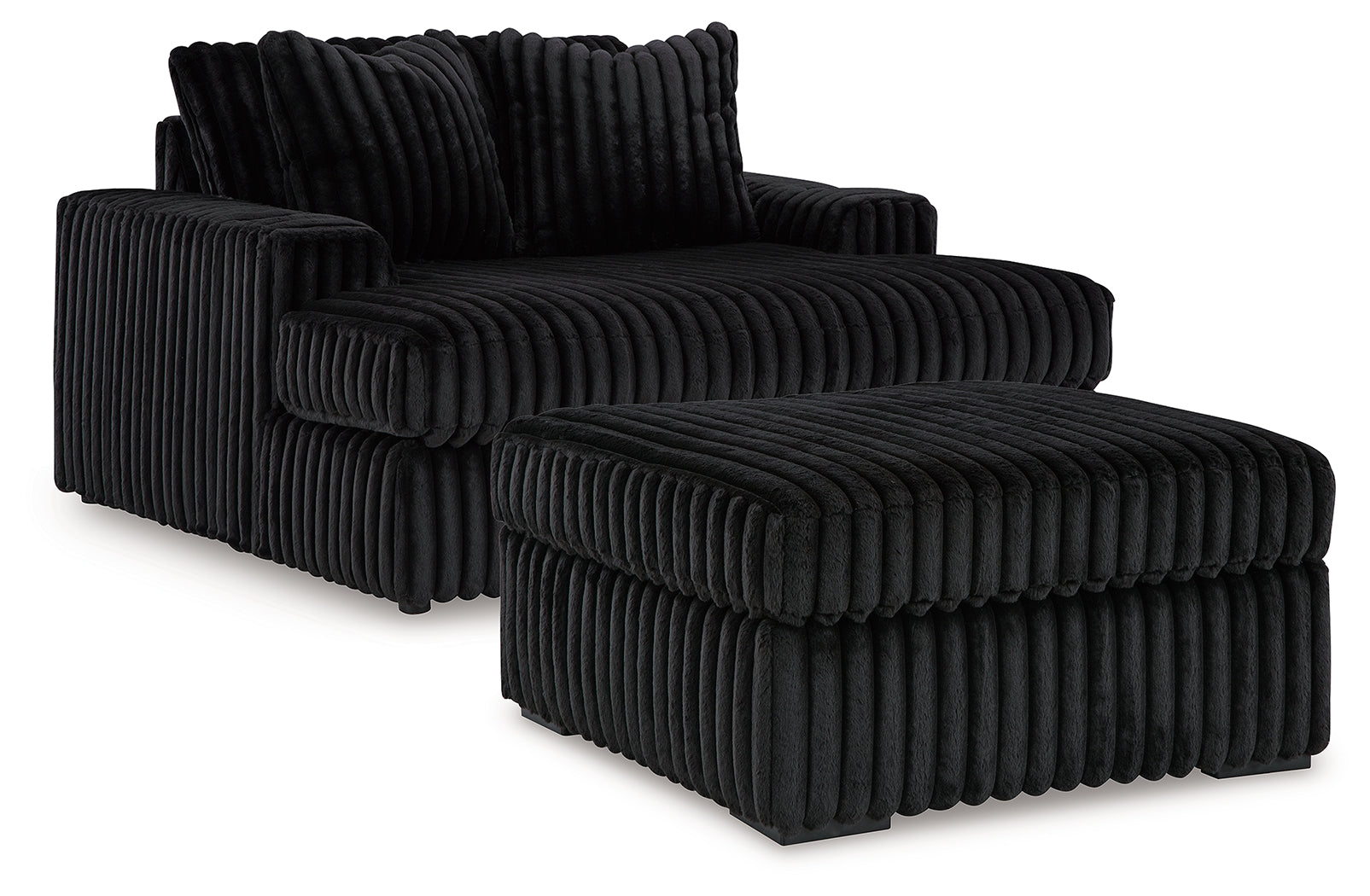 Midnight-Madness Oversized Chaise and Oversized Accent Ottoman - 98103U10
