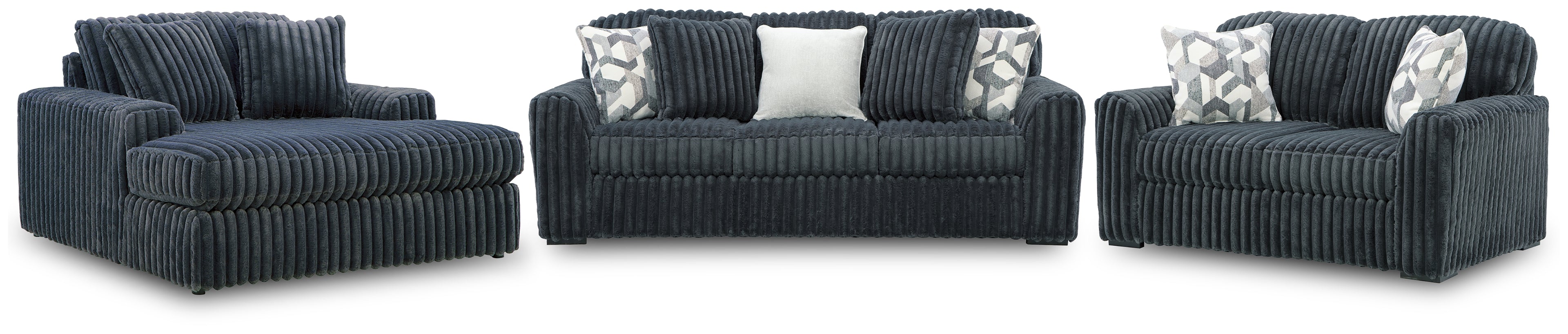 Midnight-Madness Sofa, Loveseat and Oversized Chaise - 98105U2