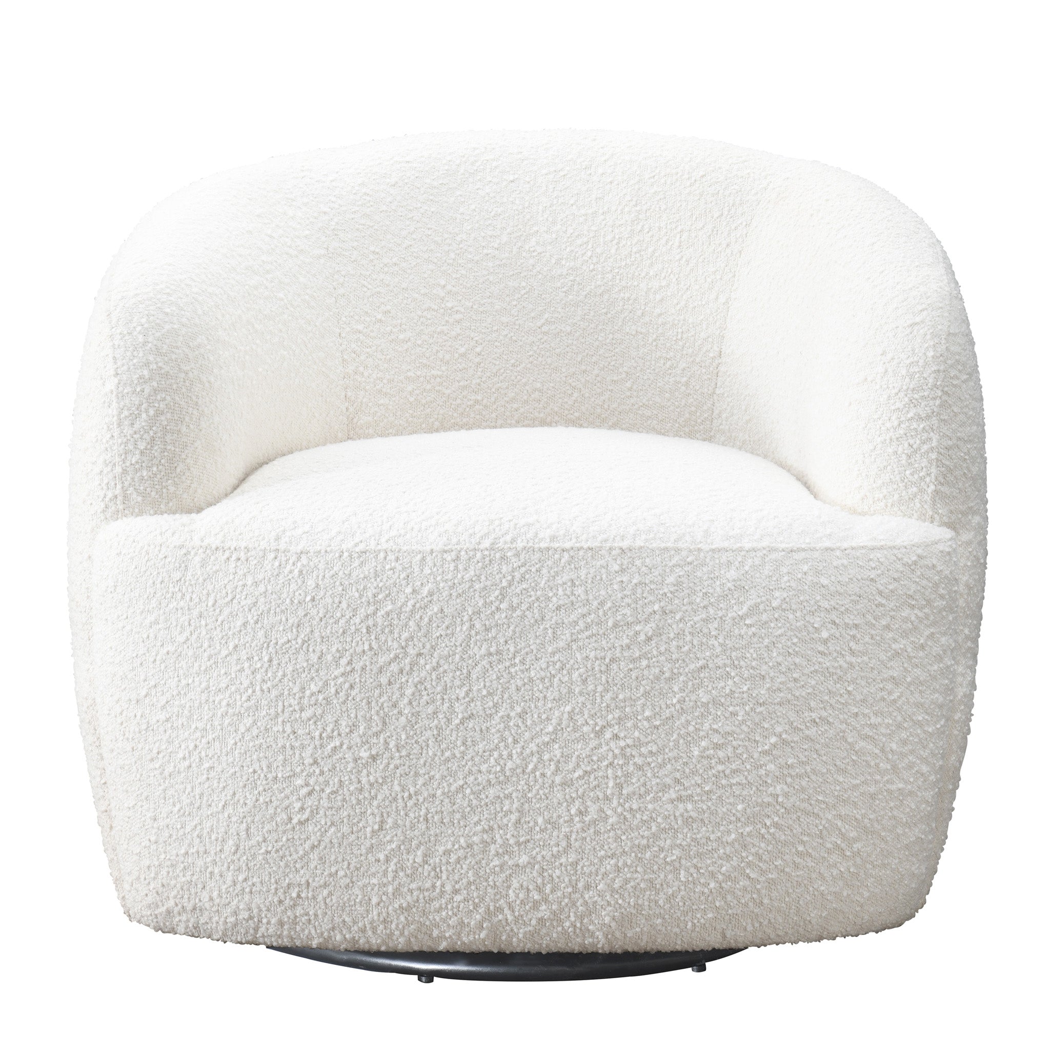 Mina White Boucle Swivel Chair - SCH00500701
