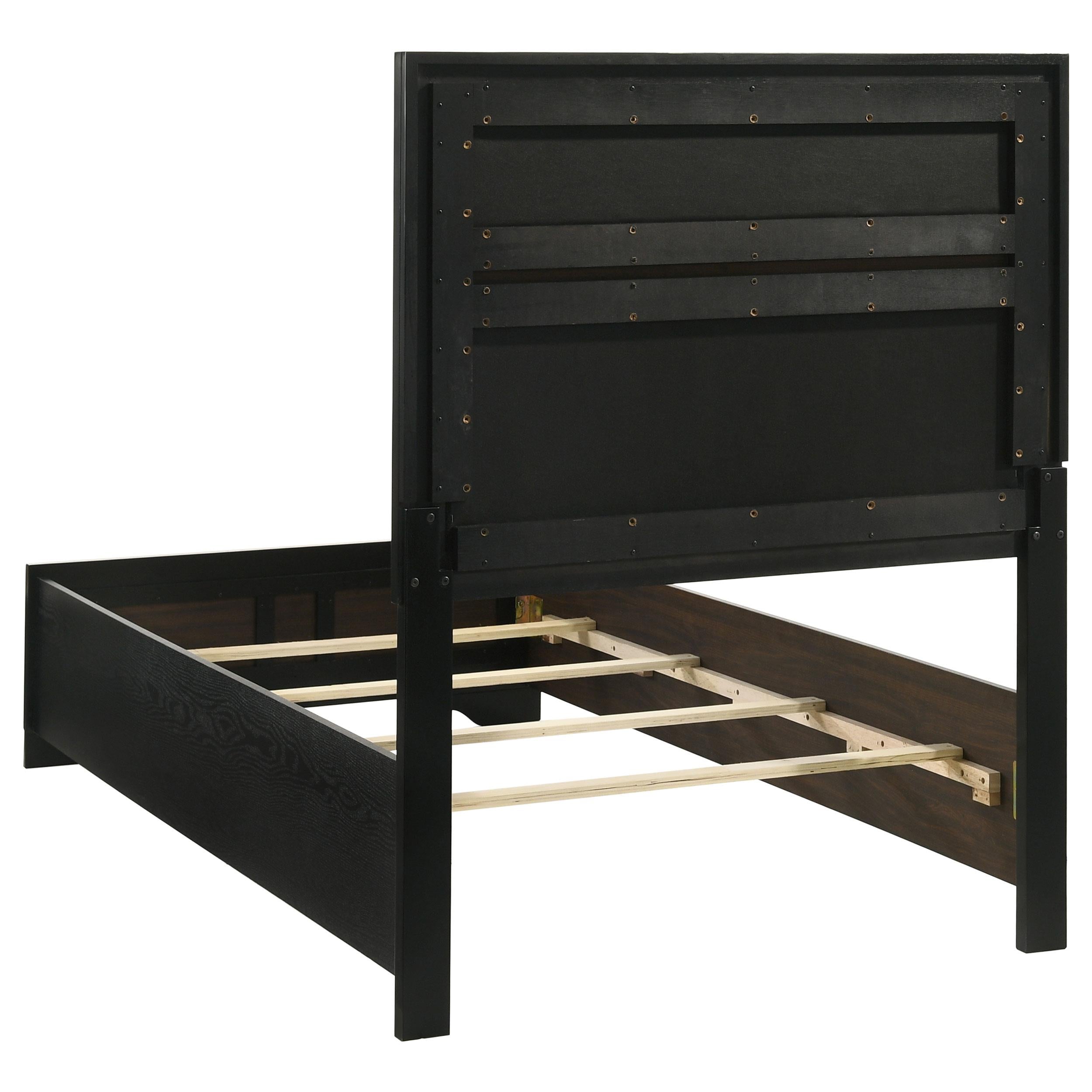 Miranda 55-inch Upholstered Twin Panel Bed Black - 206360T
