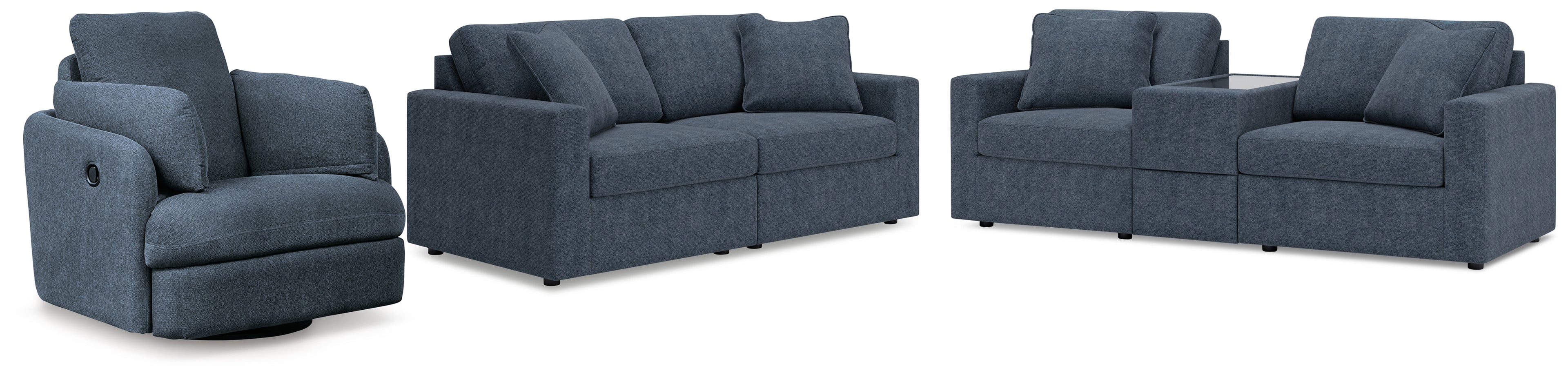 Modmax 3-Piece Sectional Sofa, 2-Piece Sectional Loveseat and Swivel Glider Recliner - 92121U23