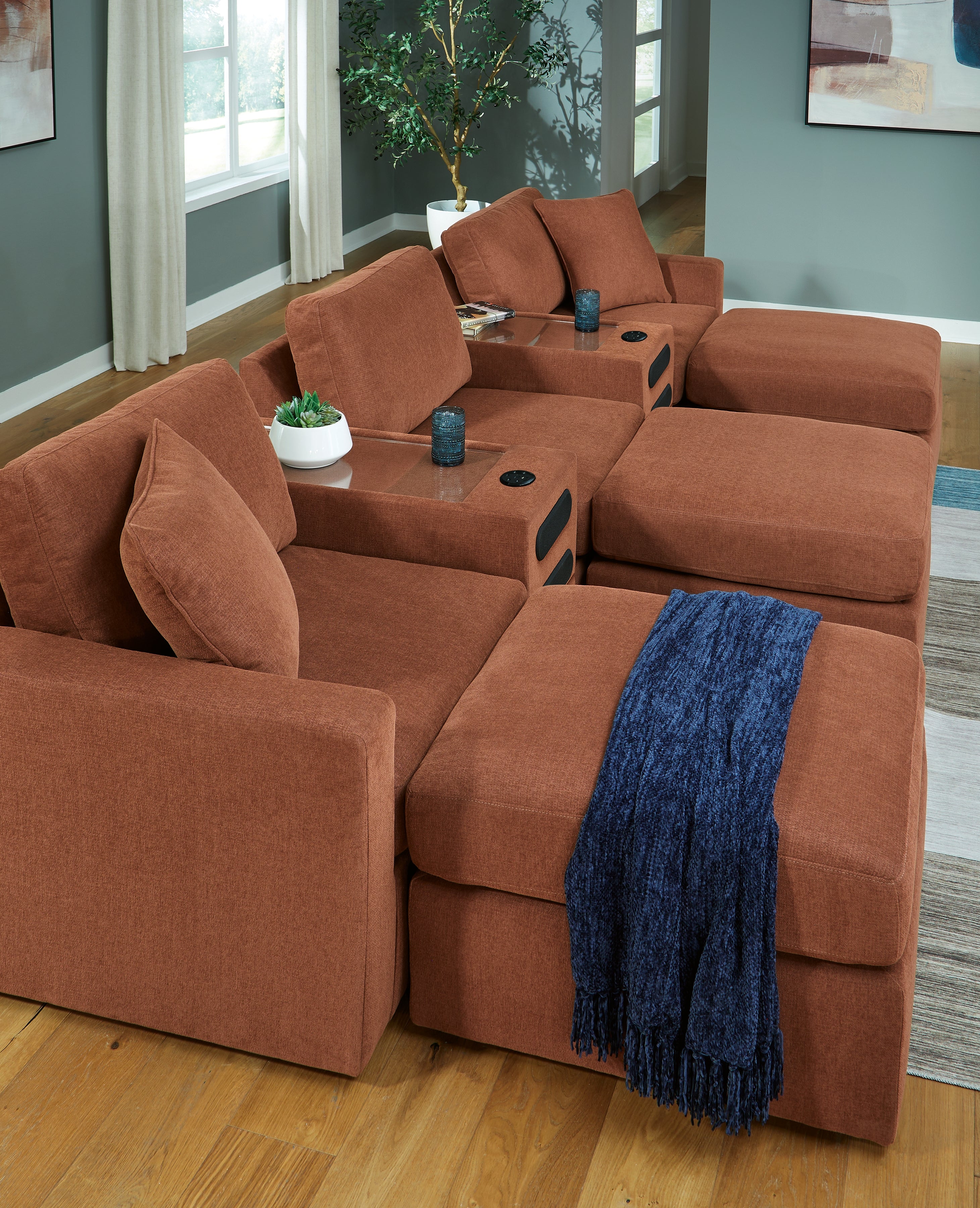 Modmax 5-Piece Sectional and 3 Ottomans - 92102U19