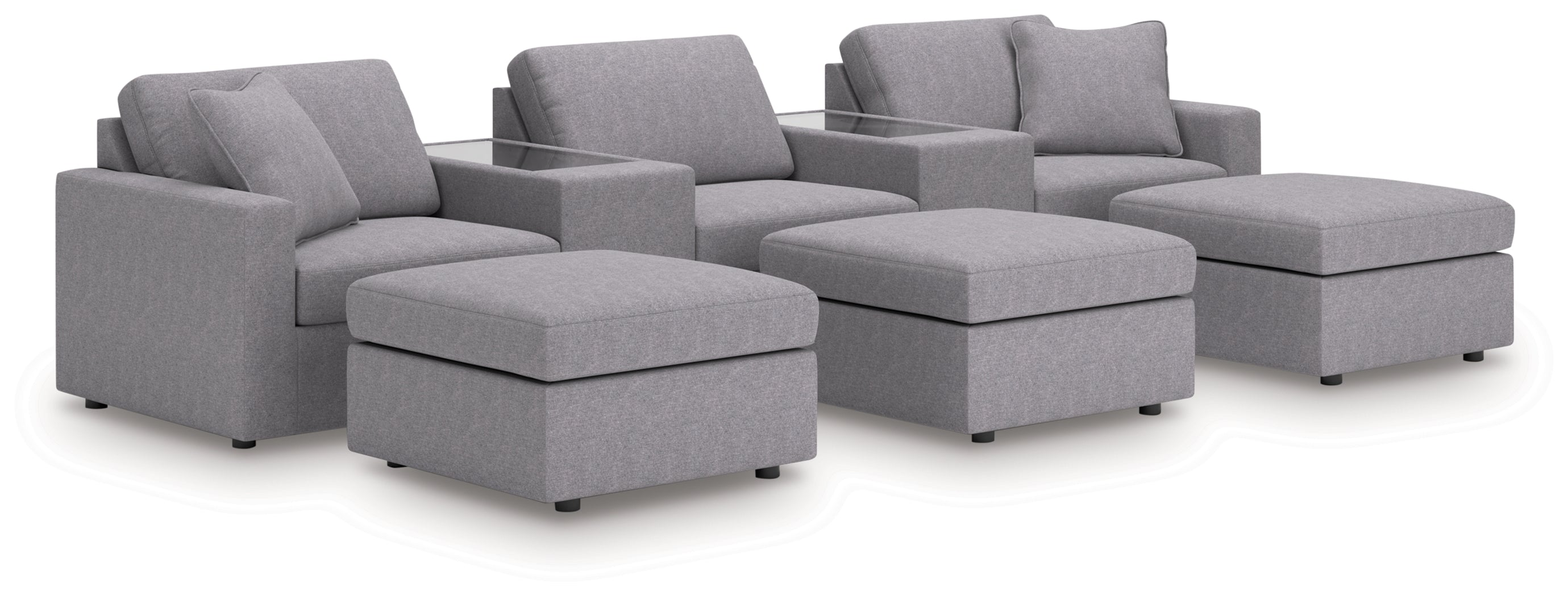 Modmax 5-Piece Sectional and 3 Ottomans - 92104U19