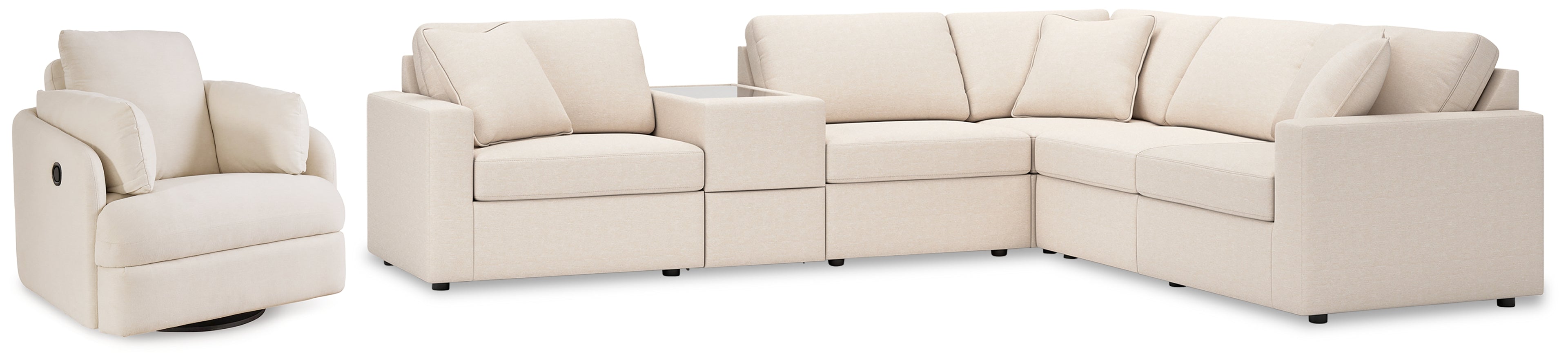 Modmax 6-Piece Sectional and Swivel Glider Recliner - 92103U17