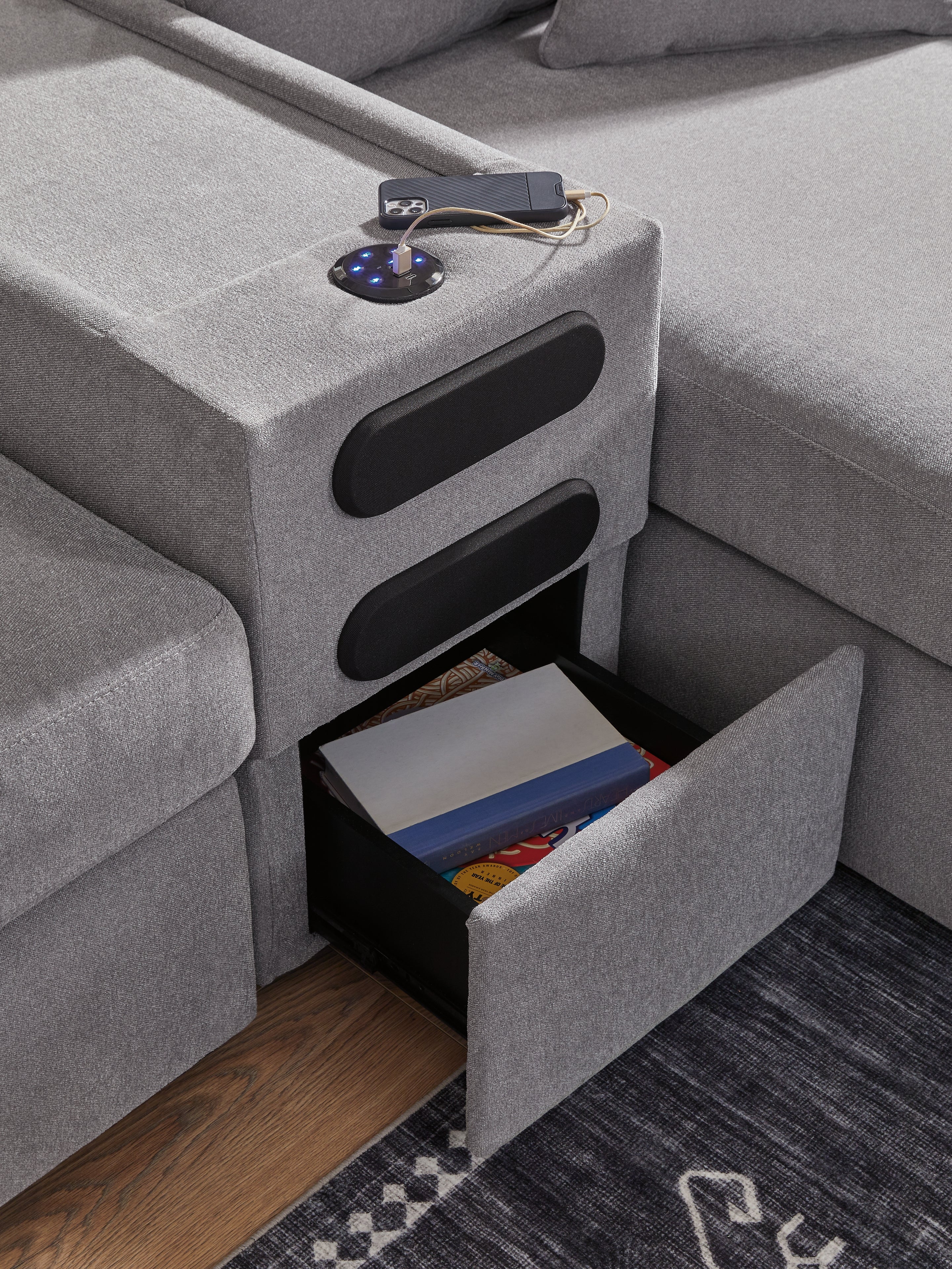 Modmax Granite 5-Piece Sectional and Ottoman - 92104U24
