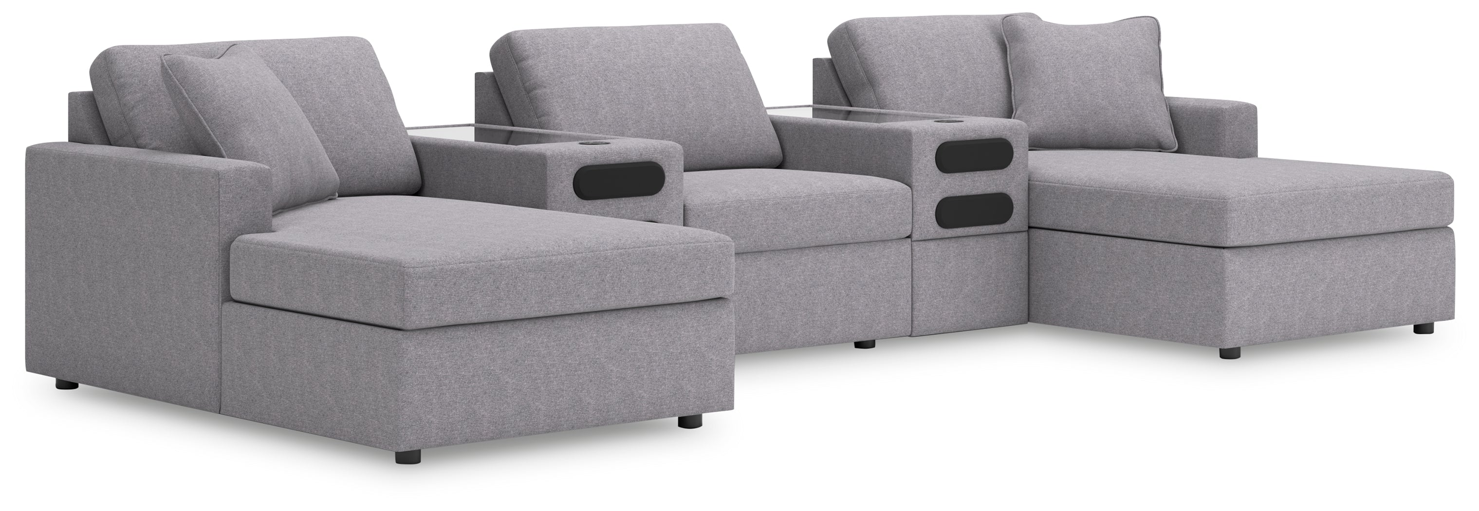 Modmax Granite 5-Piece Sectional with Chaise and Audio Console - 92104S47