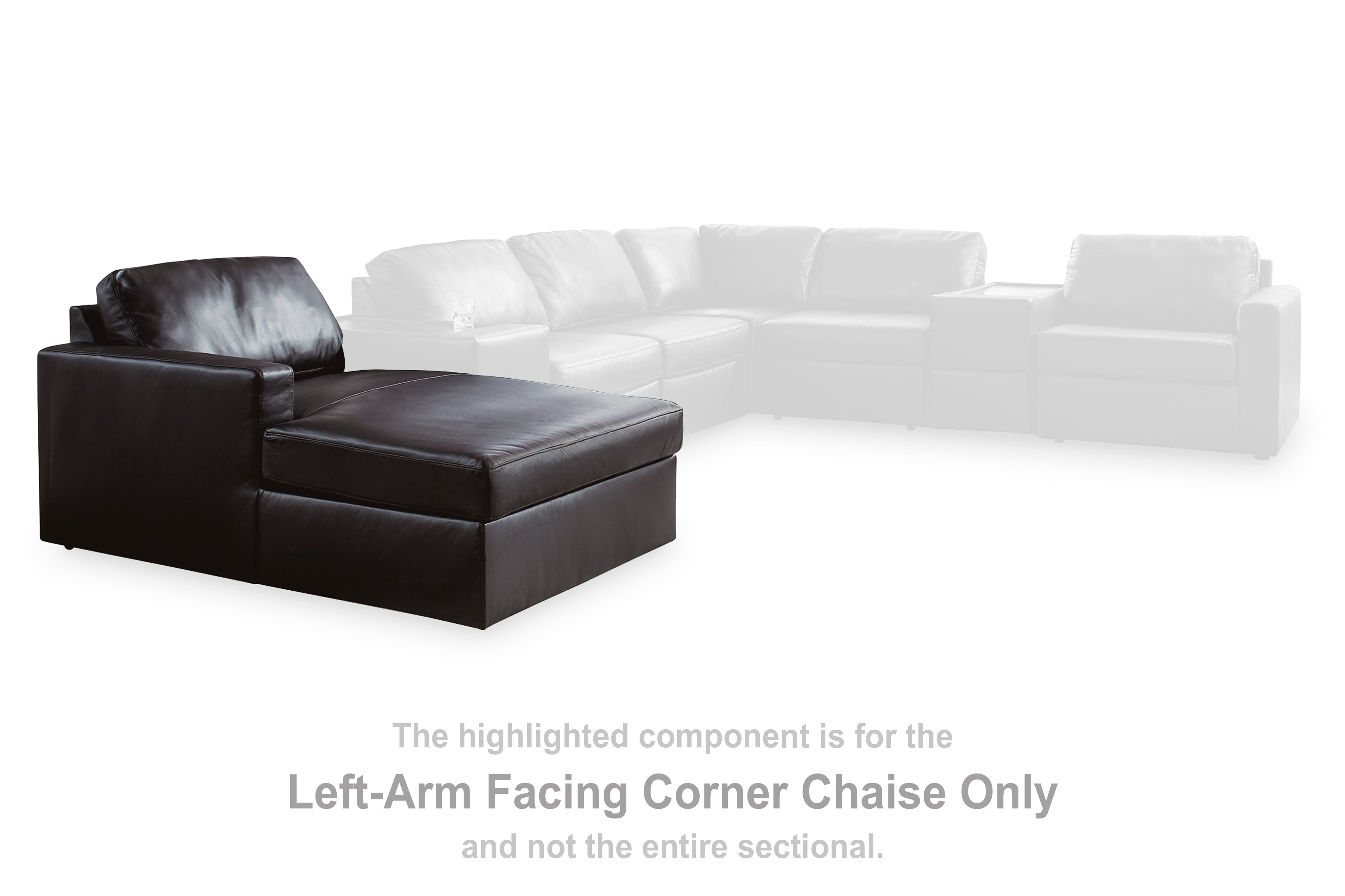 ModMax II Black Left-Arm Facing Corner Chaise - 7430516