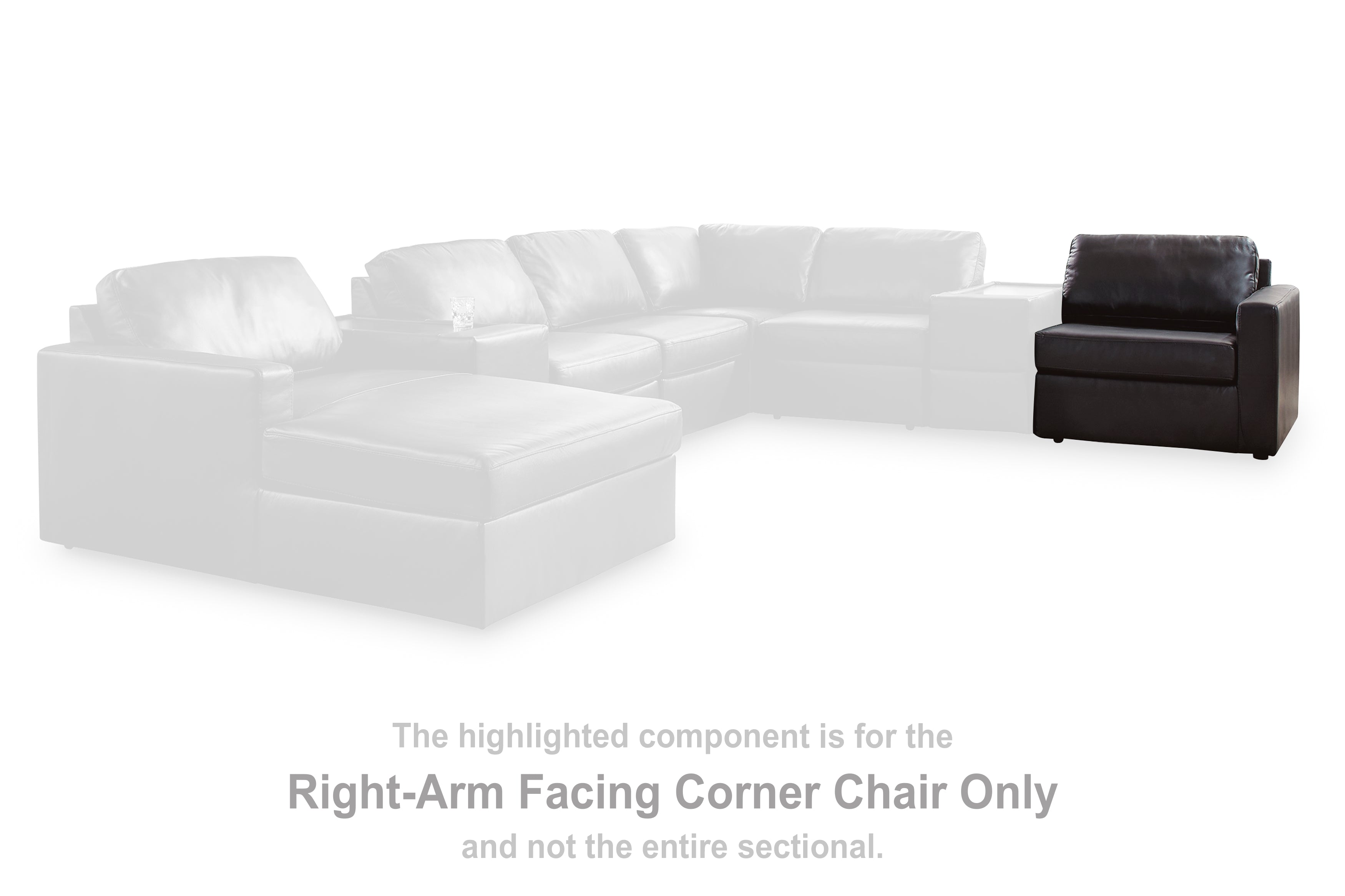 ModMax II Black Right-Arm Facing Corner Chair - 7430565