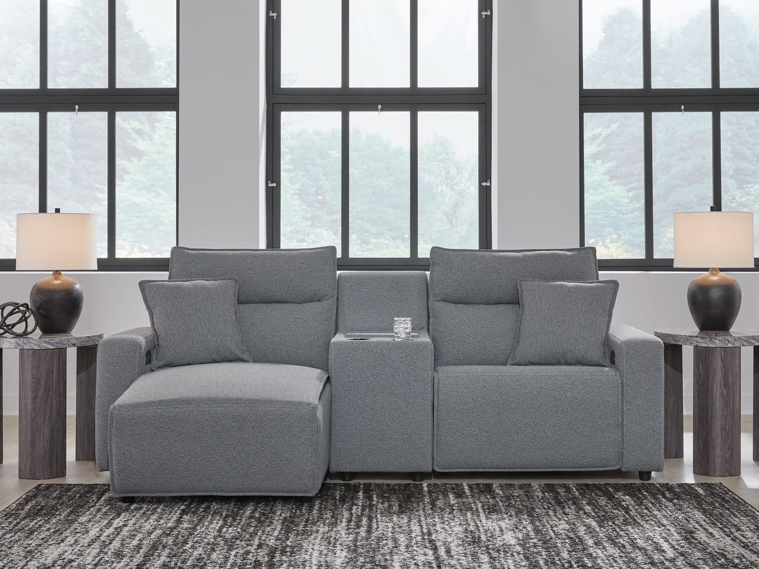 Modmax Salt and Pepper 3-Piece Power Reclining Sectional with Chaise - 65906S17