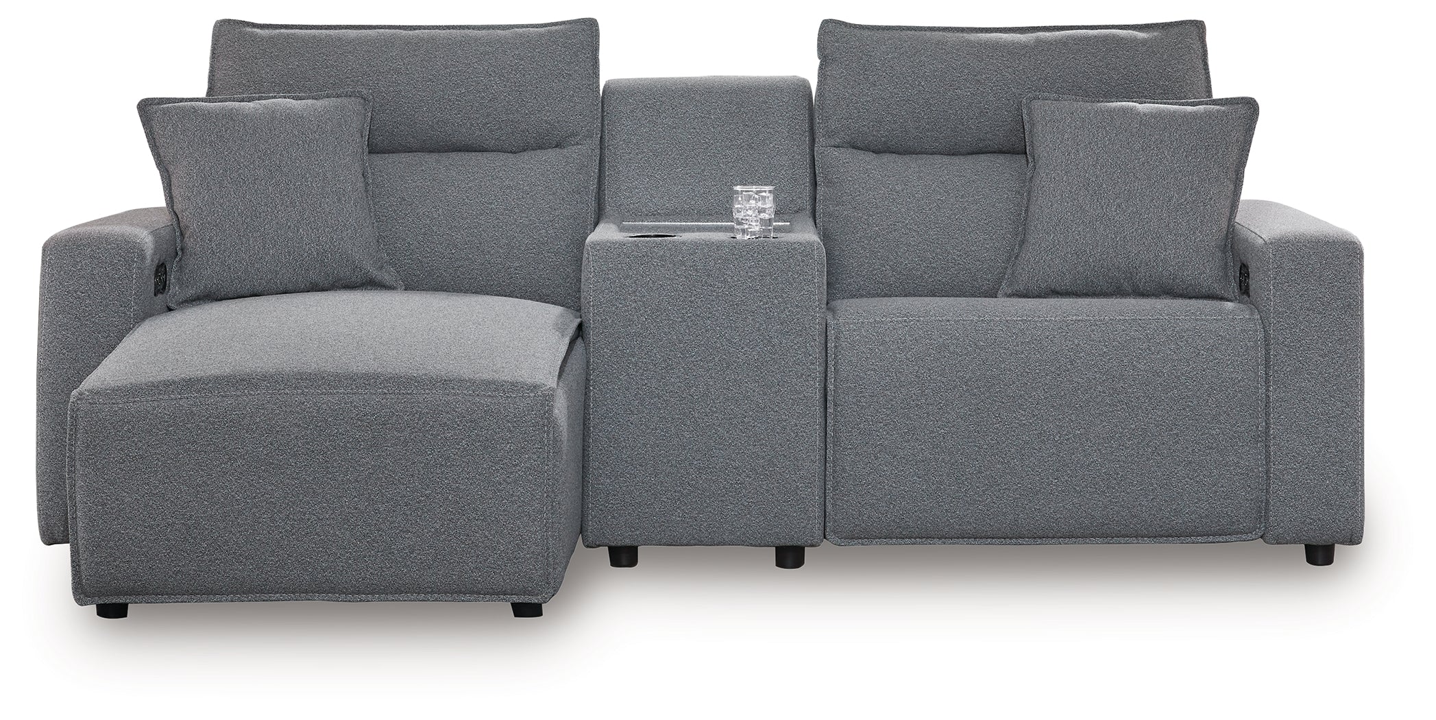 Modmax Salt and Pepper 3-Piece Power Reclining Sectional with Chaise - 65906S17