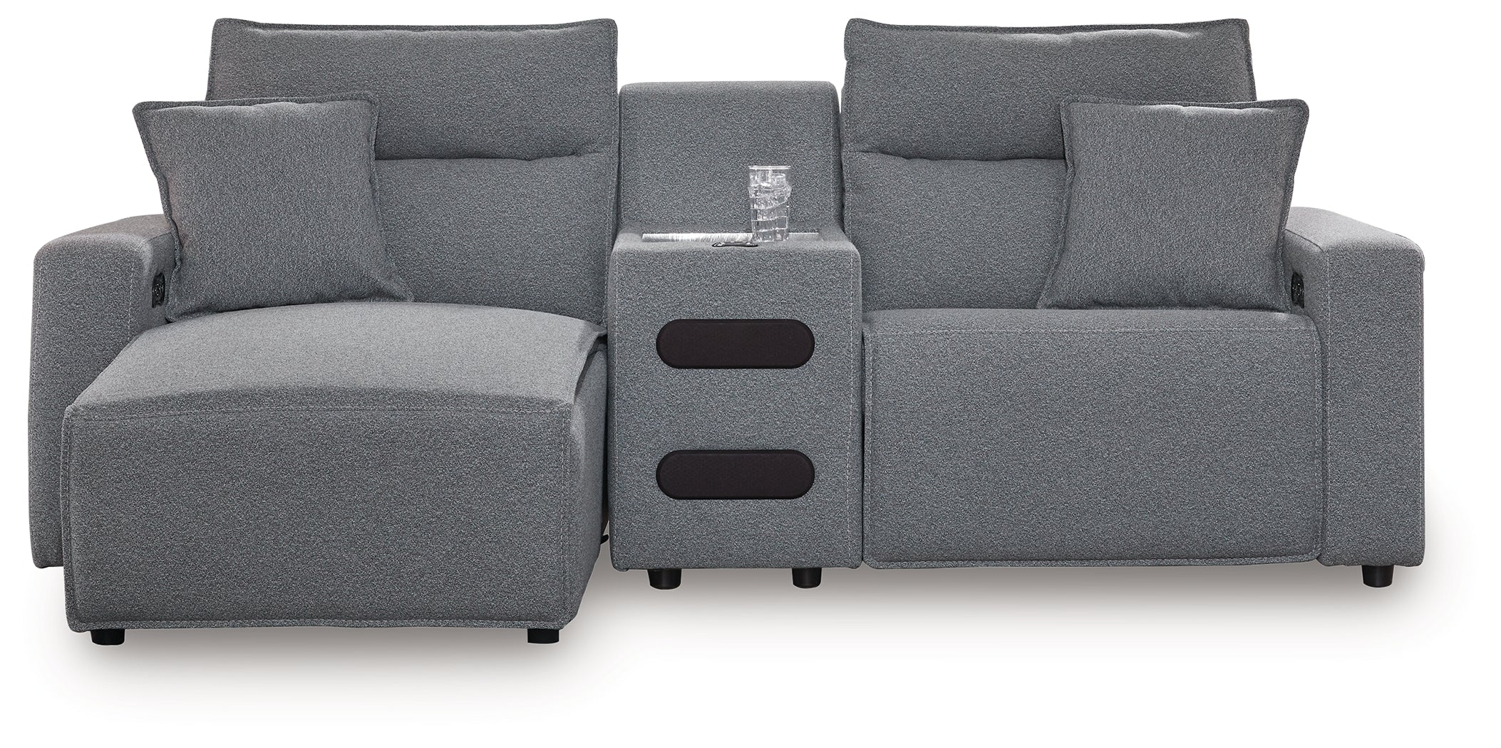 Modmax Salt and Pepper 3-Piece Power Reclining Sectional with Chaise - 65906S18