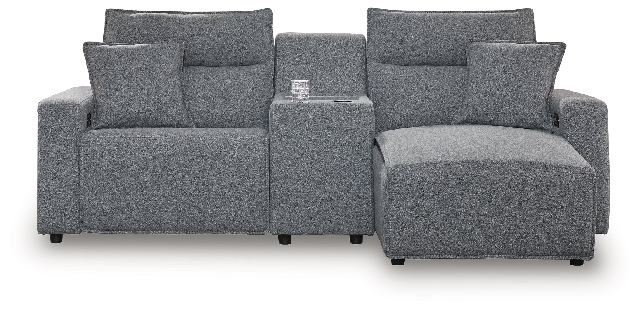 Modmax Salt and Pepper 3-Piece Power Reclining Sectional with Chaise - 65906S4