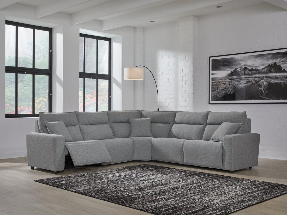 Modmax Salt and Pepper 5-Piece Power Reclining Sectional - 65906S8