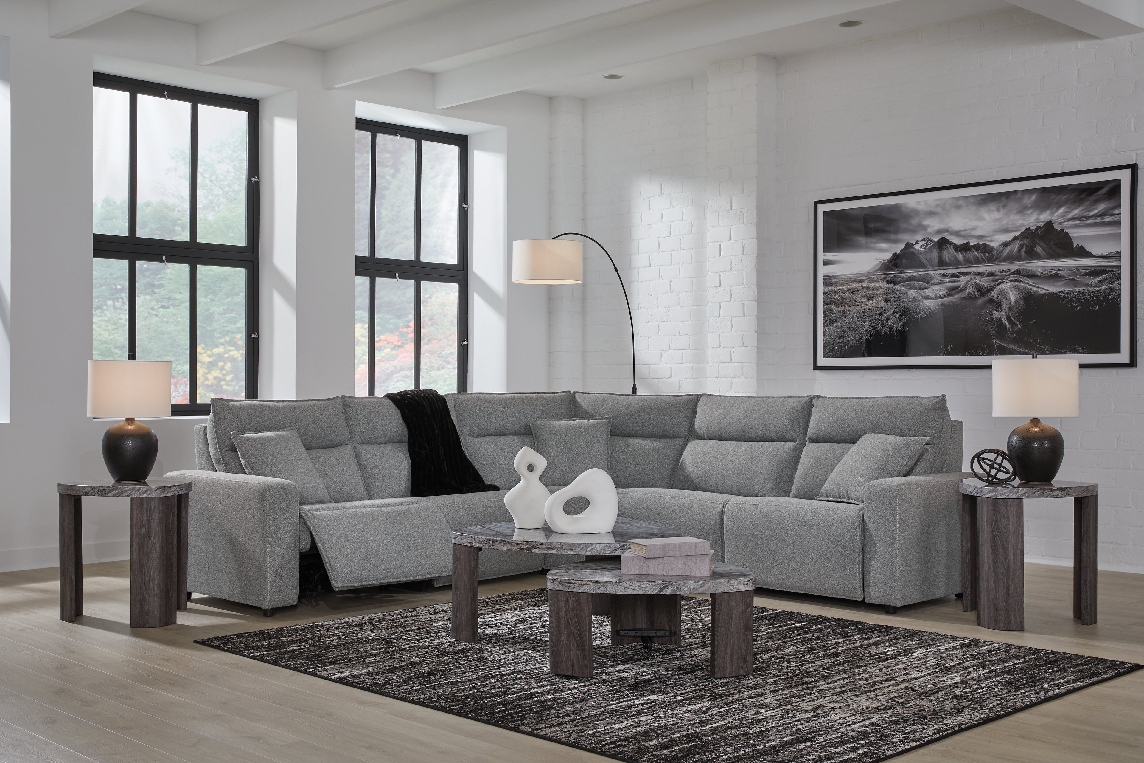Modmax Salt and Pepper 5-Piece Power Reclining Sectional - 65906S8
