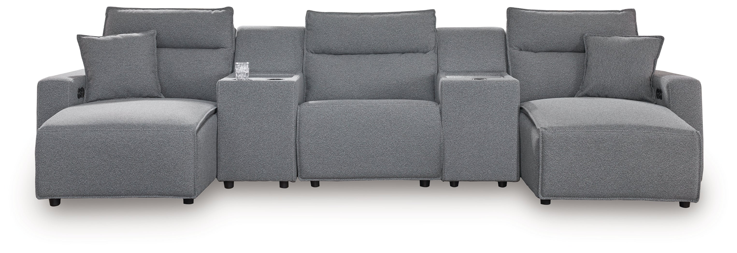 Modmax Salt and Pepper 5-Piece Power Reclining Sectional with Chaise - 65906S16