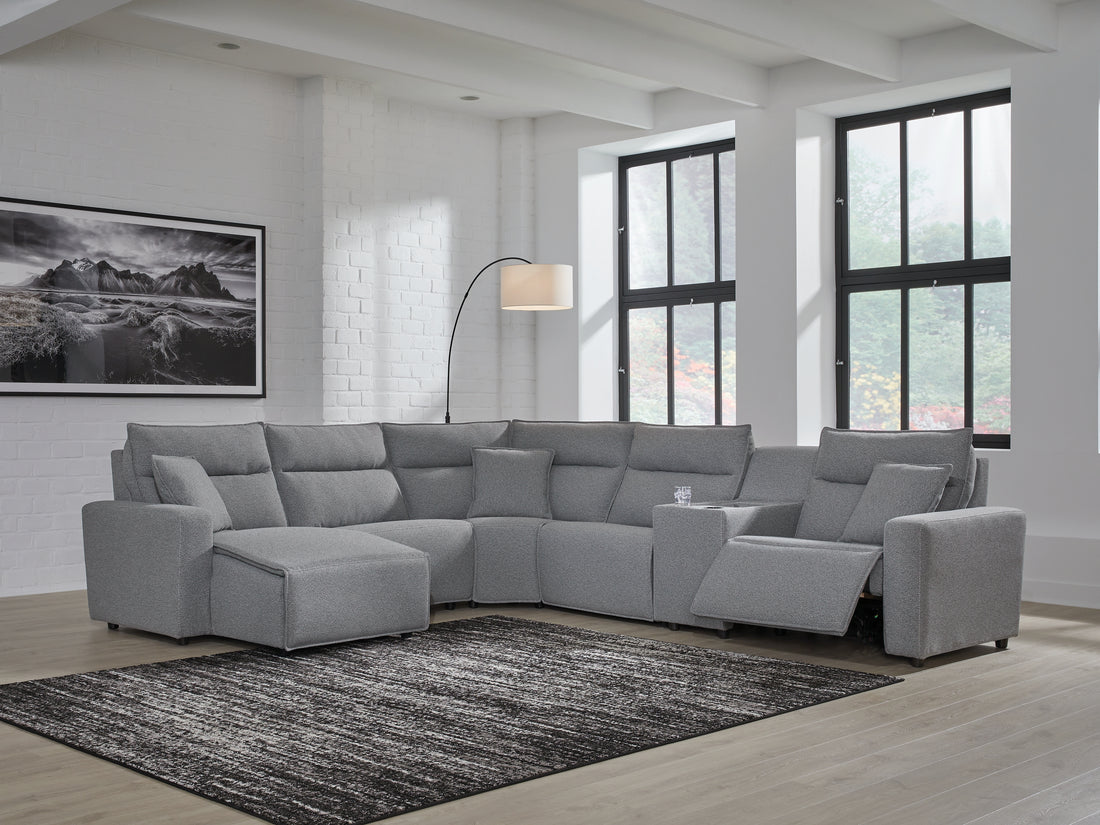 Modmax Salt and Pepper 6-Piece Power Reclining Sectional with Chaise - 65906S19