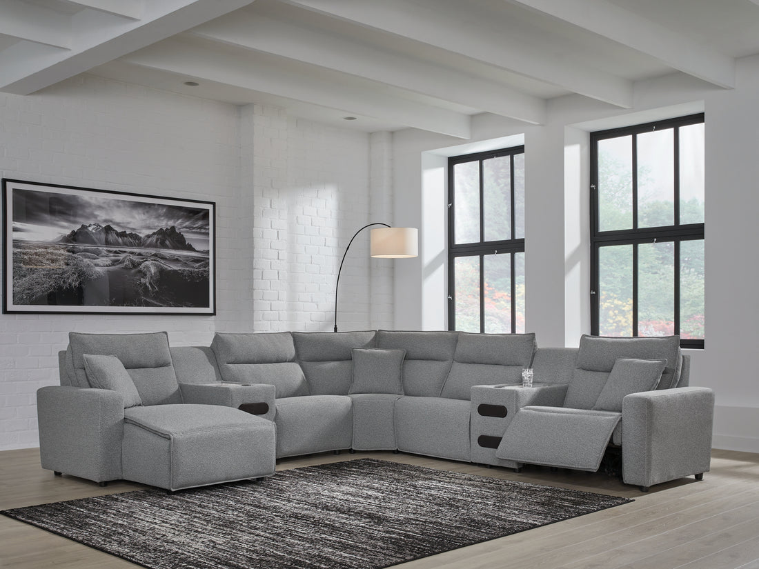 Modmax Salt and Pepper 7-Piece Power Reclining Sectional with Chaise - 65906S20