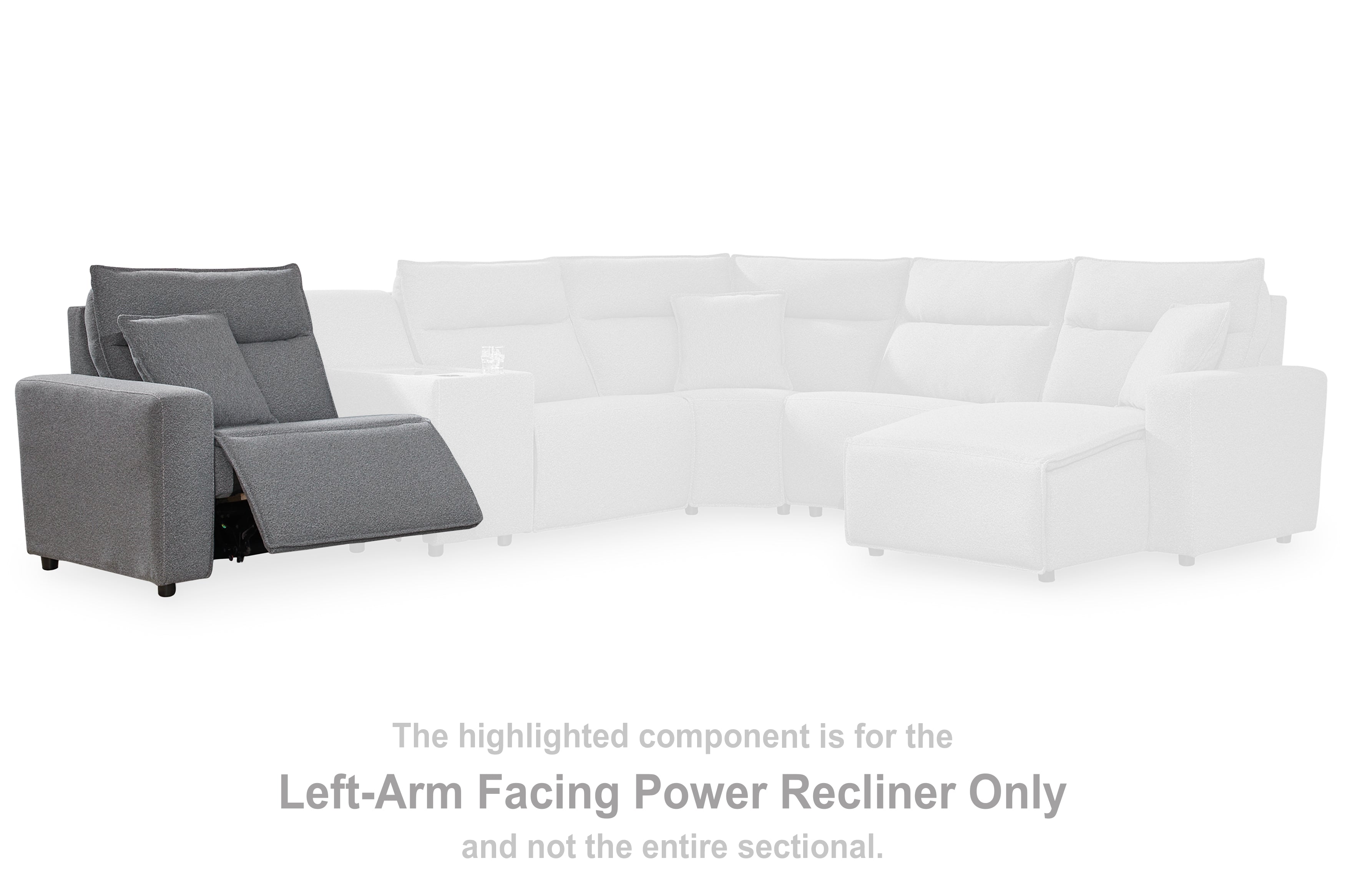 Modmax Salt and Pepper Left-Arm Facing Power Recliner - 6590658