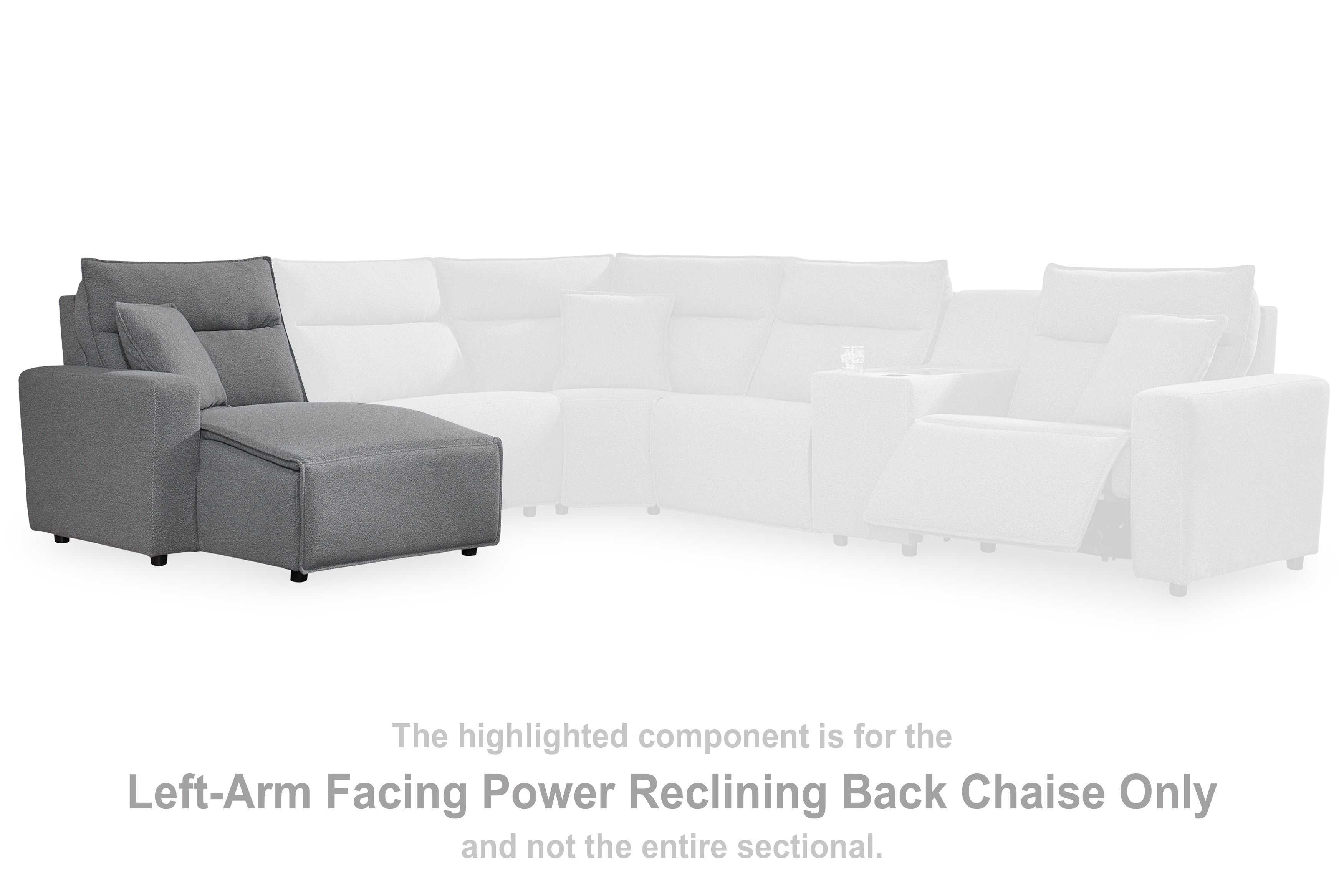 Modmax Salt and Pepper Left-Arm Facing Press Back Power Chaise - 6590679
