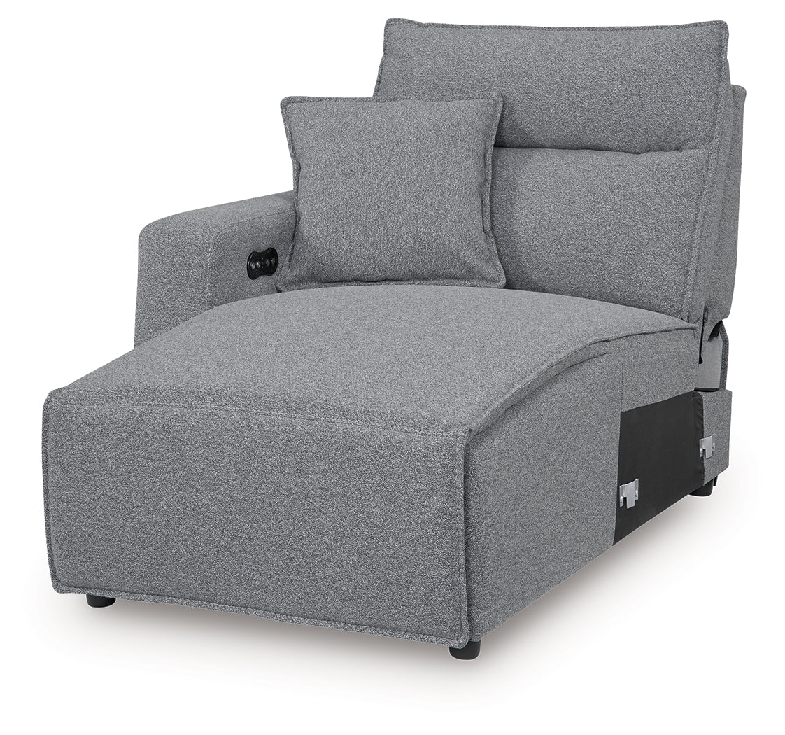 Modmax Salt and Pepper Left-Arm Facing Press Back Power Chaise - 6590679