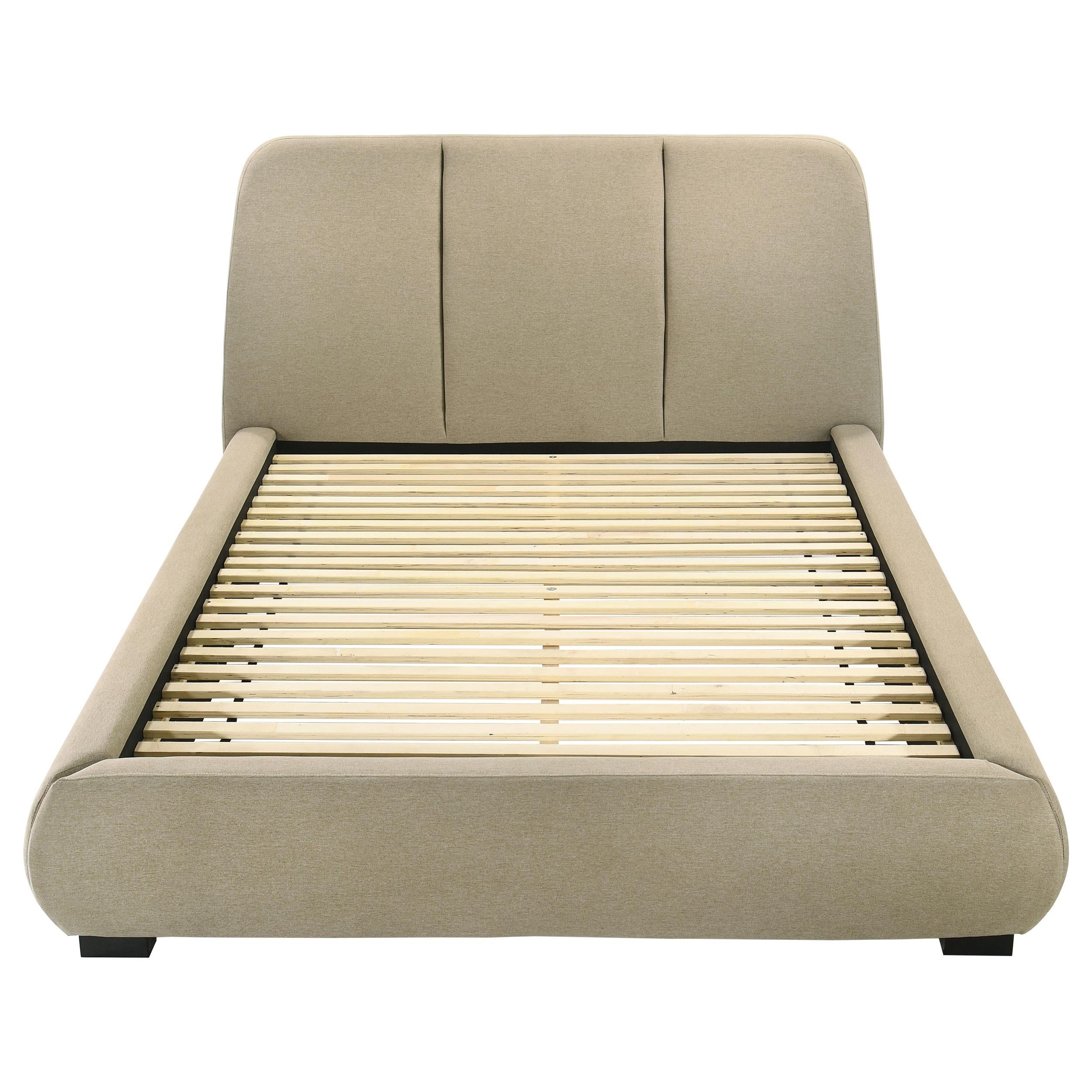 Mokena 46-inch Upholstered California King Platform Bed Brown - 310091KW