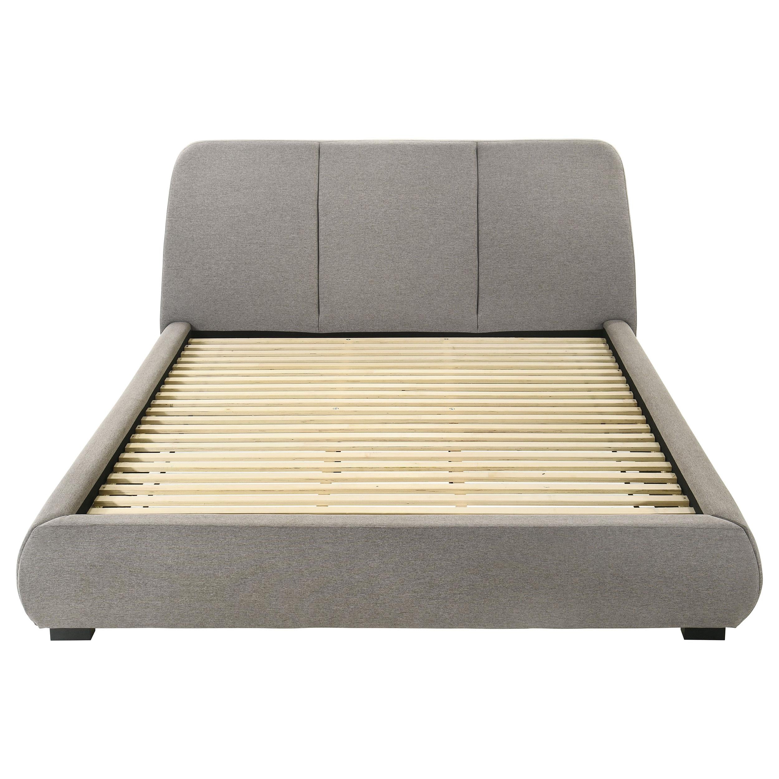 Mokena 46-inch Upholstered Eastern King Platform Bed Taupe - 310090KE